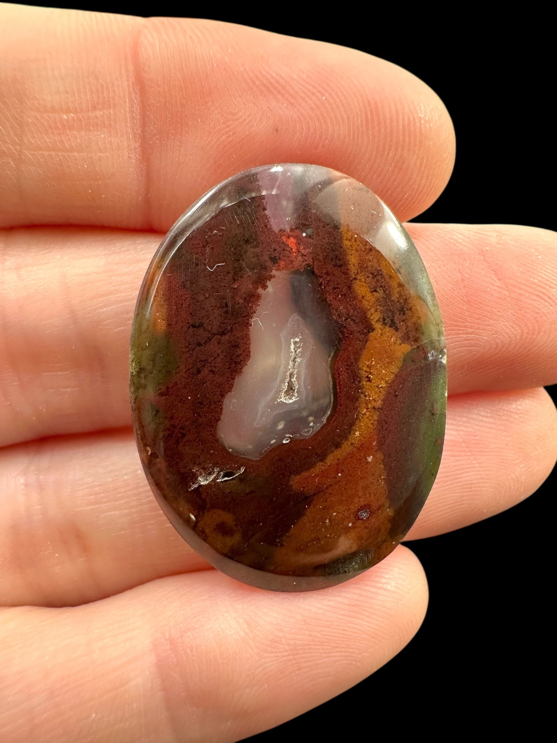 Moos agate cabochon – West Java, Indonesia