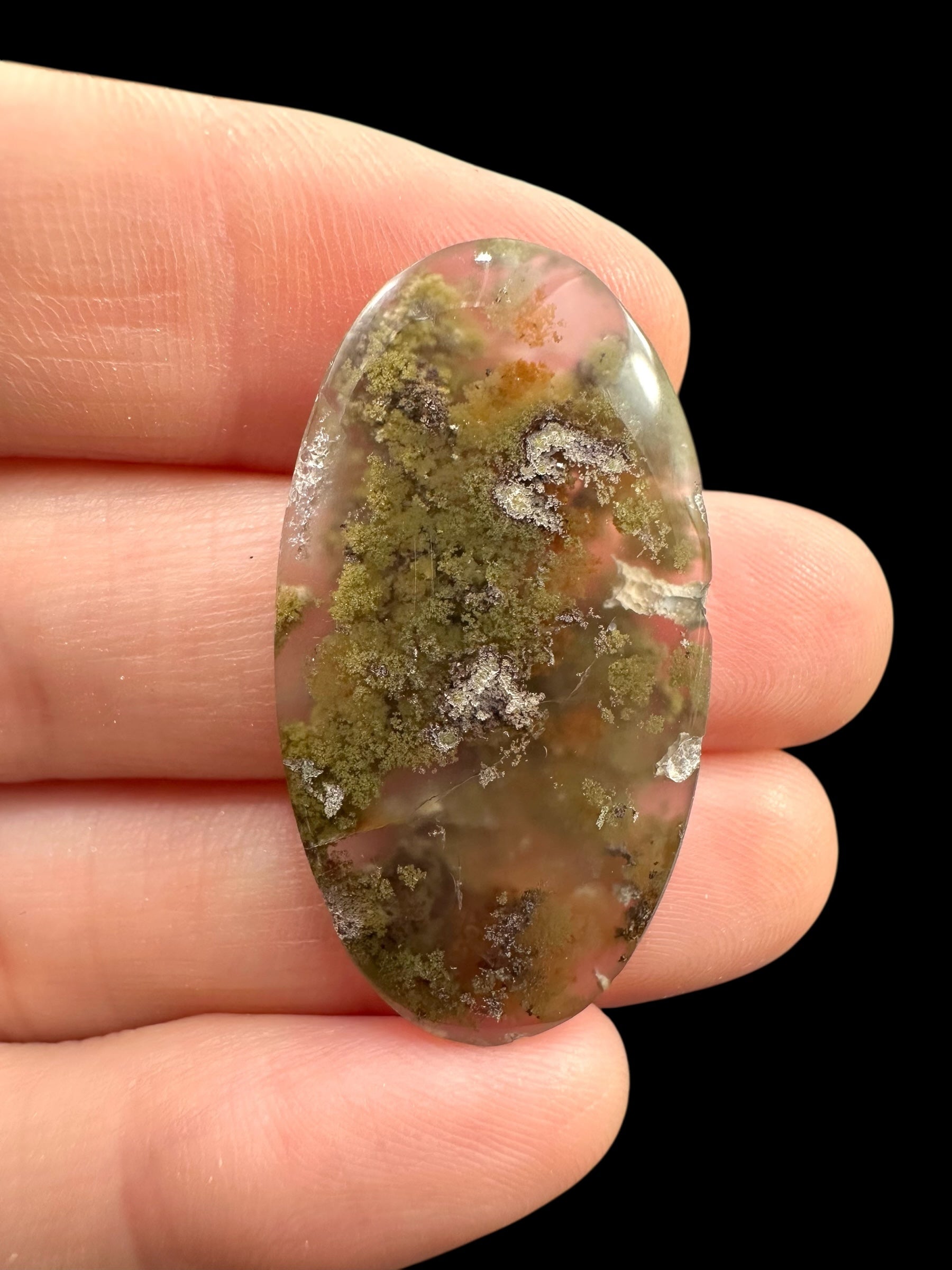 Moos agate cabochon – West Java, Indonesia