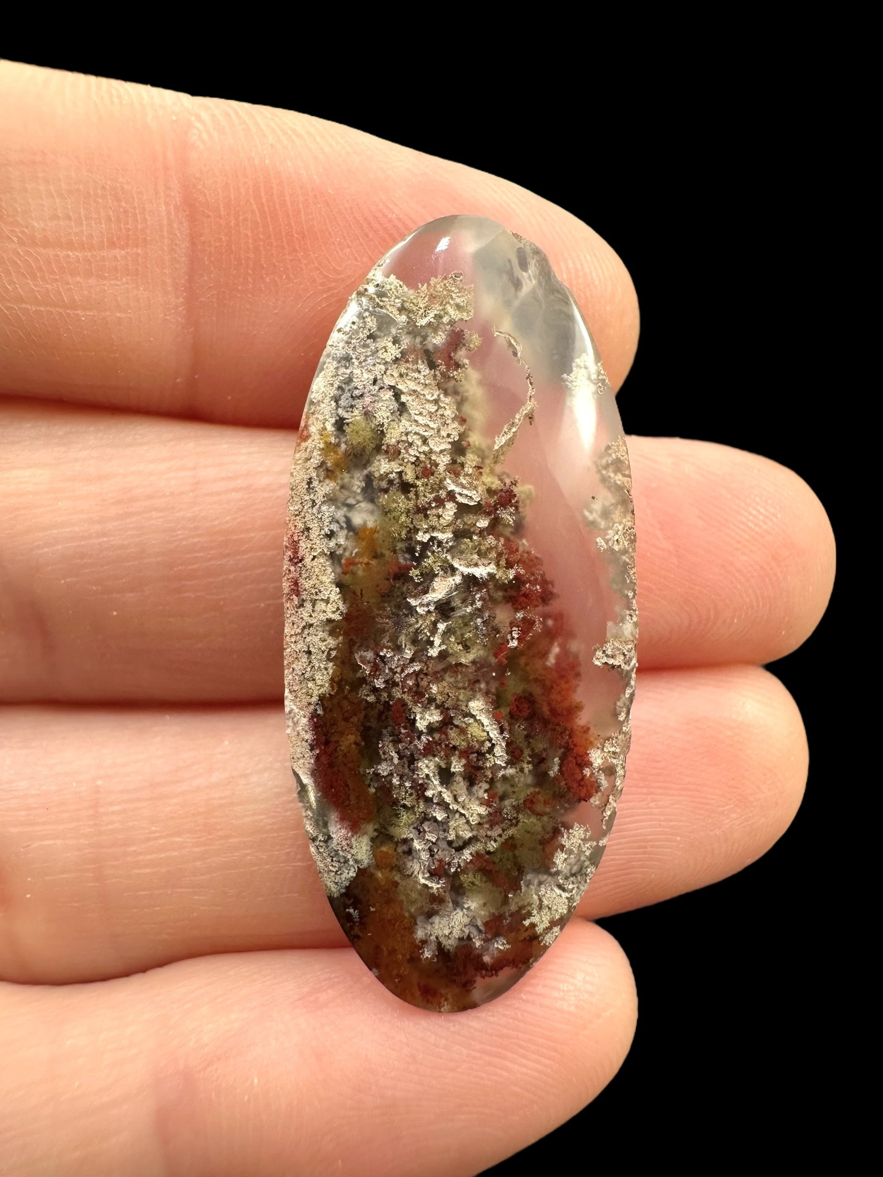 Moos agate cabochon – West Java, Indonesia