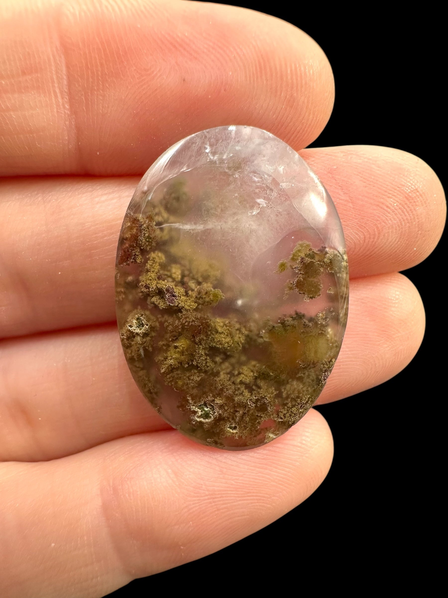 Moos agate cabochon – West Java, Indonesia