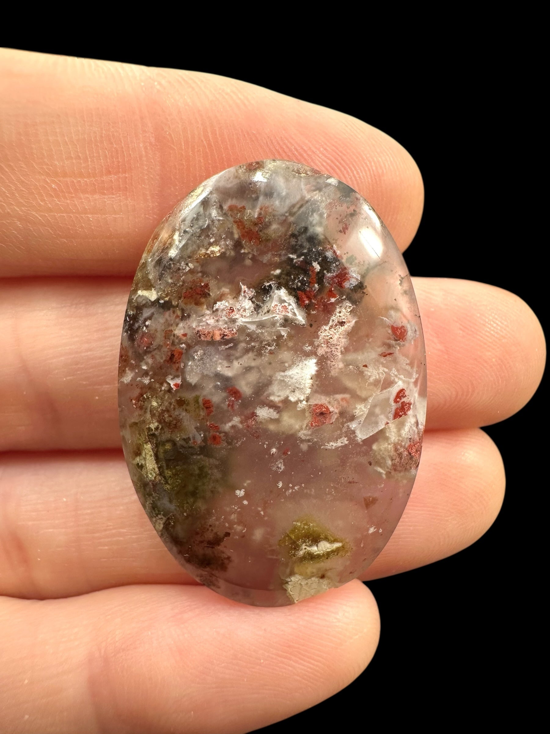 Moos agate cabochon – West Java, Indonesia