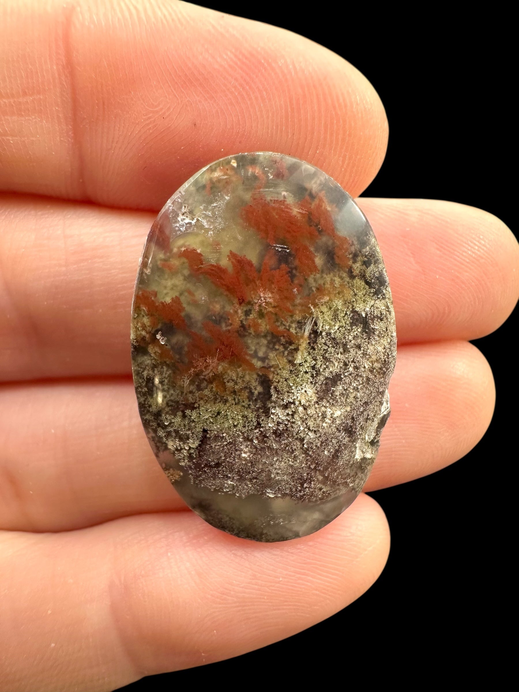 Moos agate cabochon – West Java, Indonesia