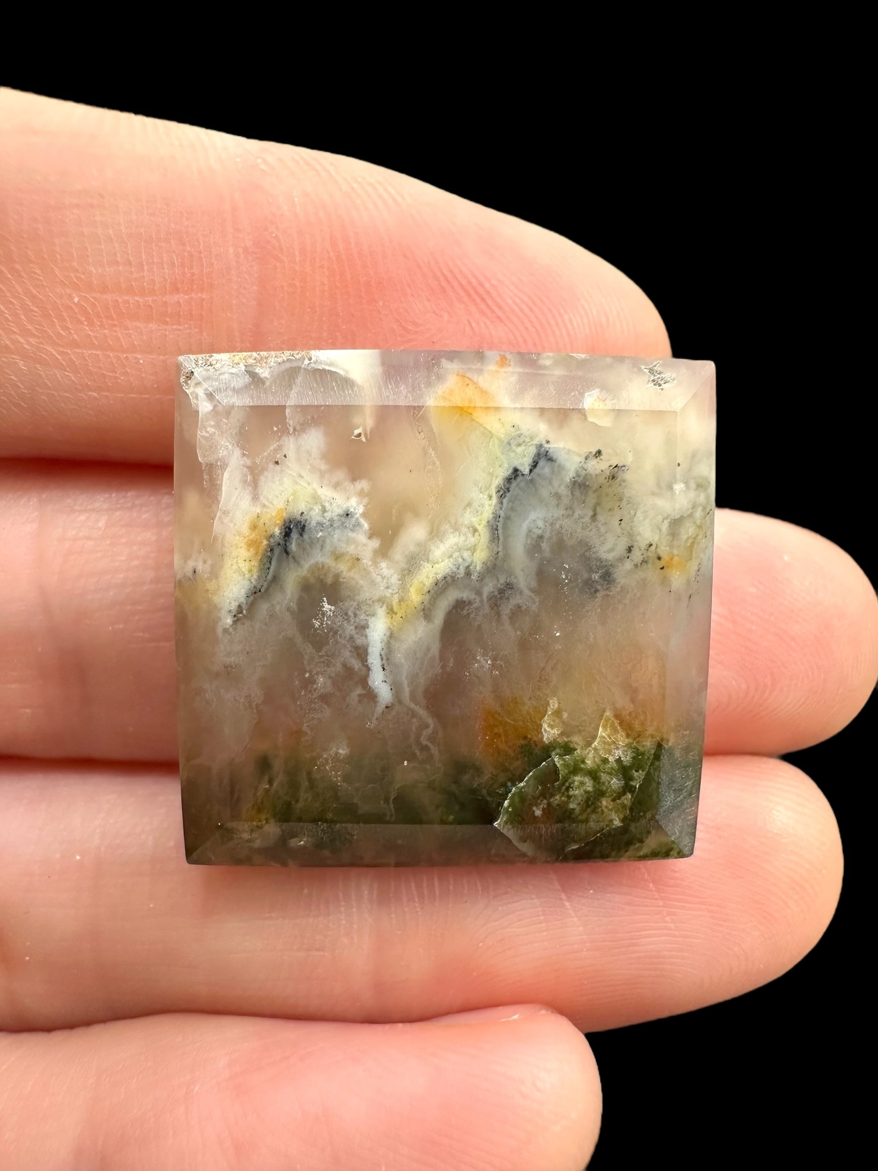 Moos agate cabochon – West Java, Indonesia