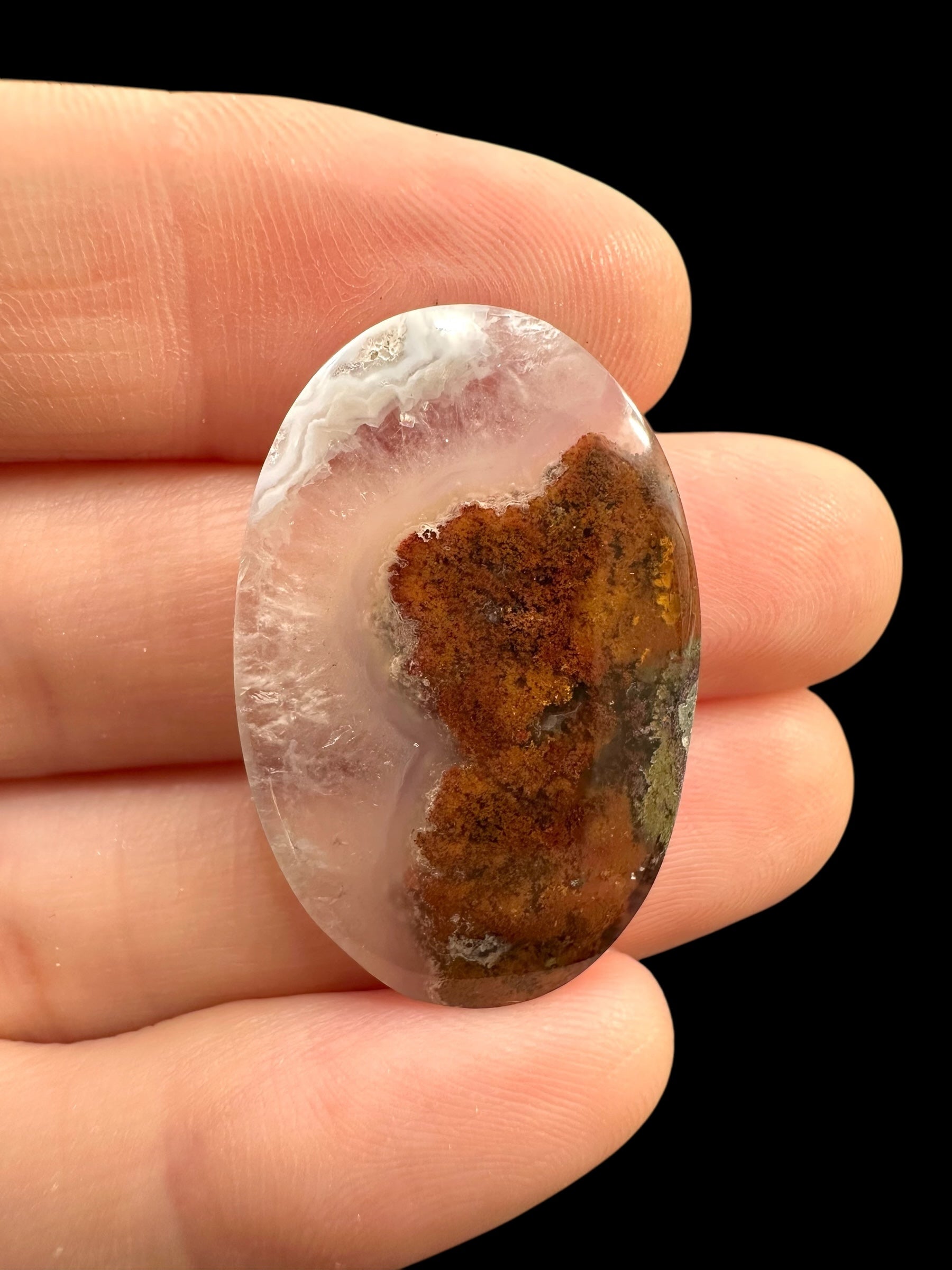 Moos agate cabochon – West Java, Indonesia