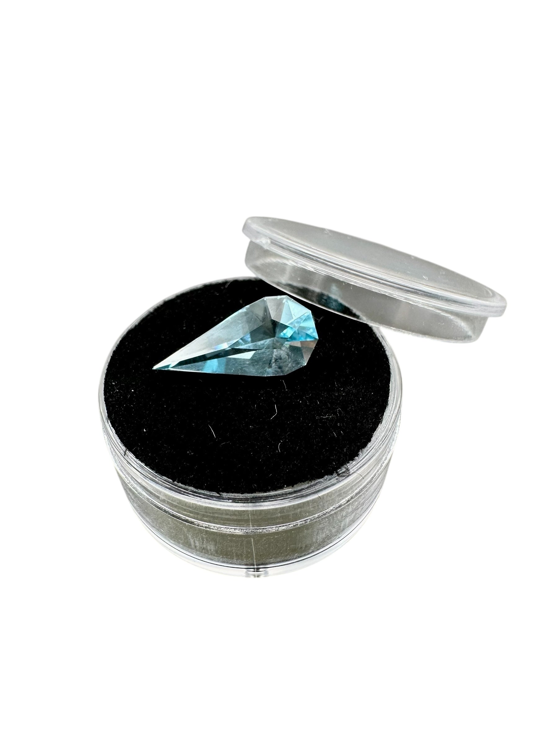 Round box for mineral samples (black and white) - PK002