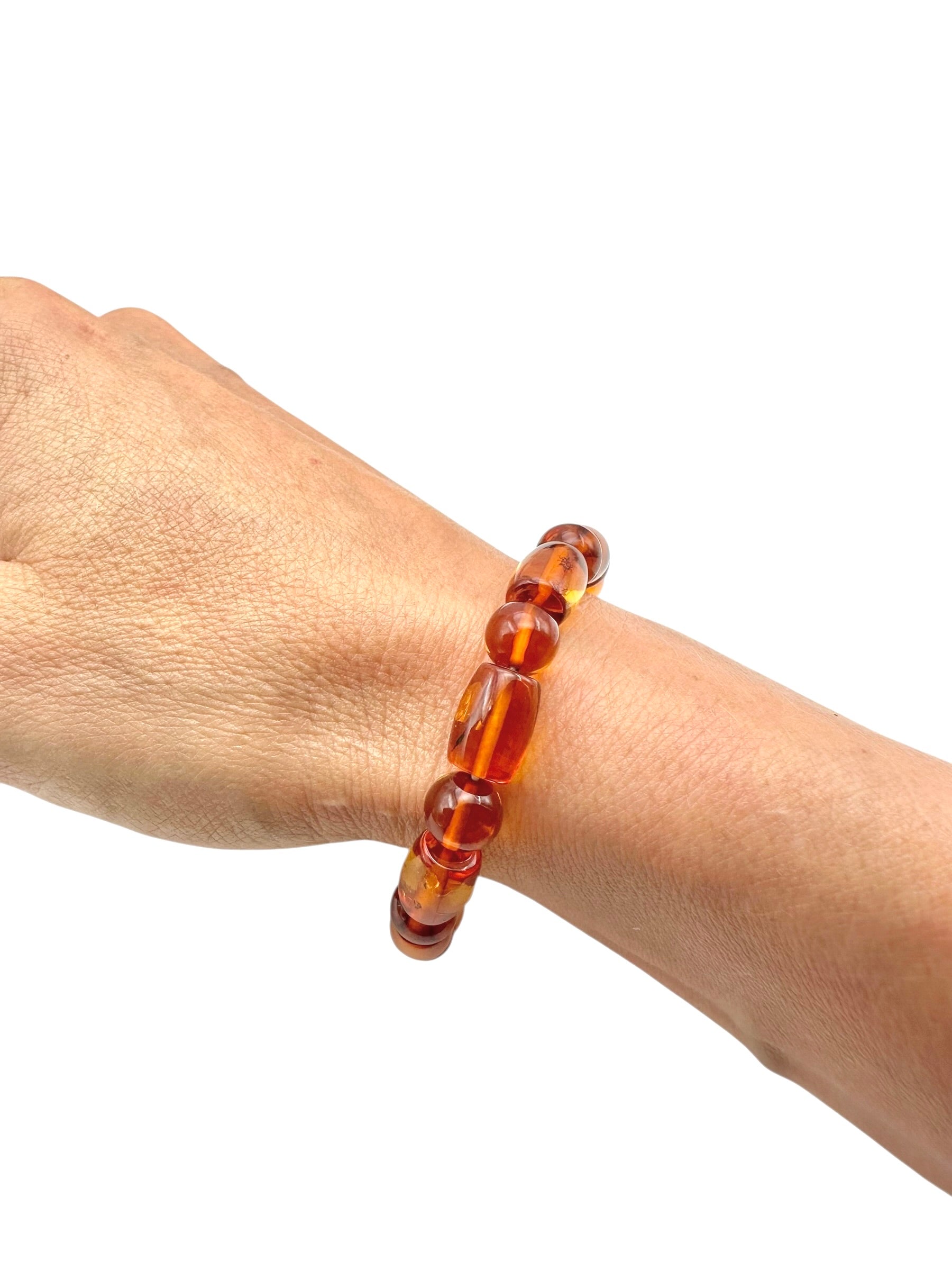 Bracelet made of polished genuine amber spheres / random piece - N/J001