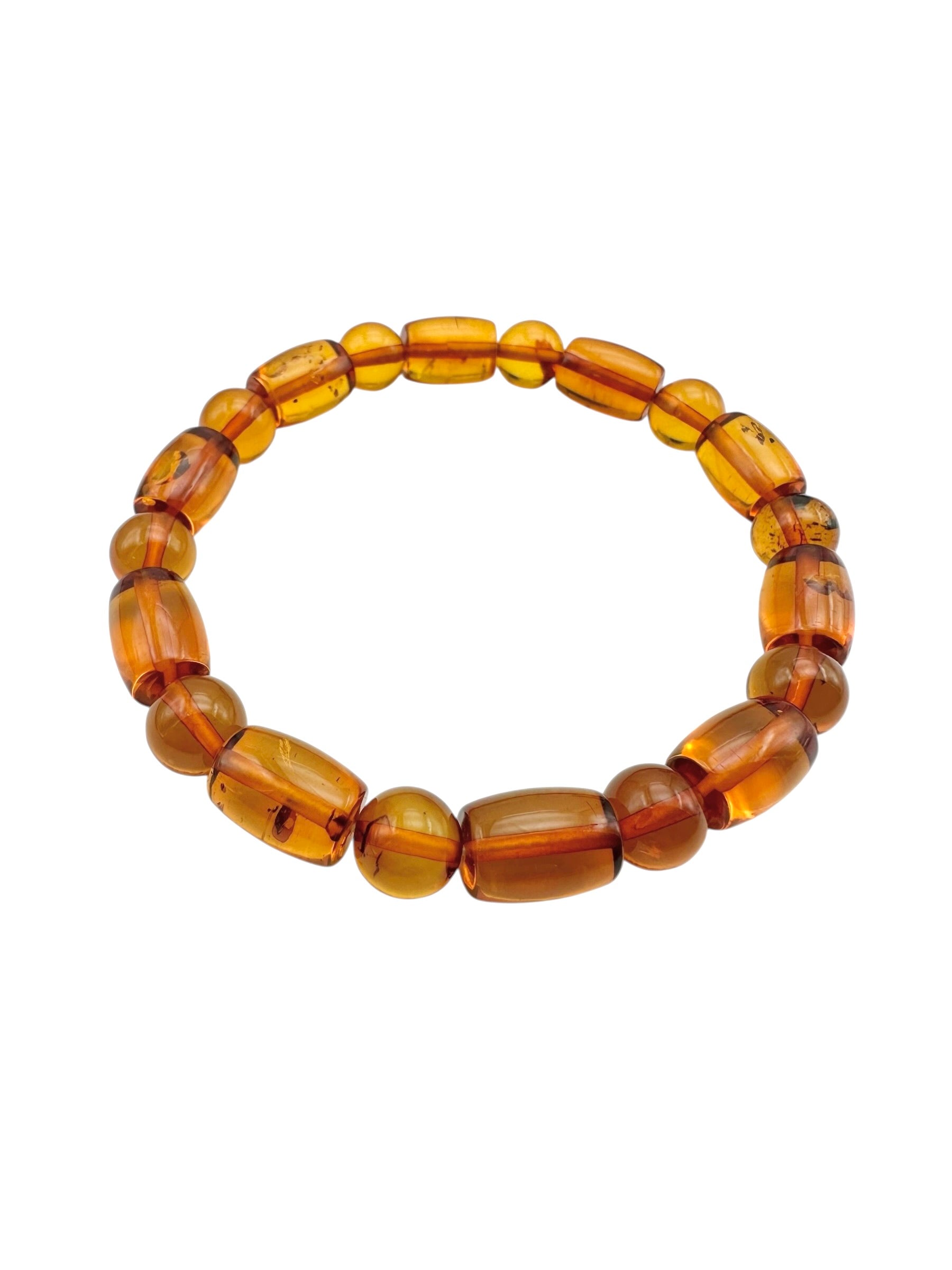 Bracelet made of polished genuine amber spheres / random piece - N/J001