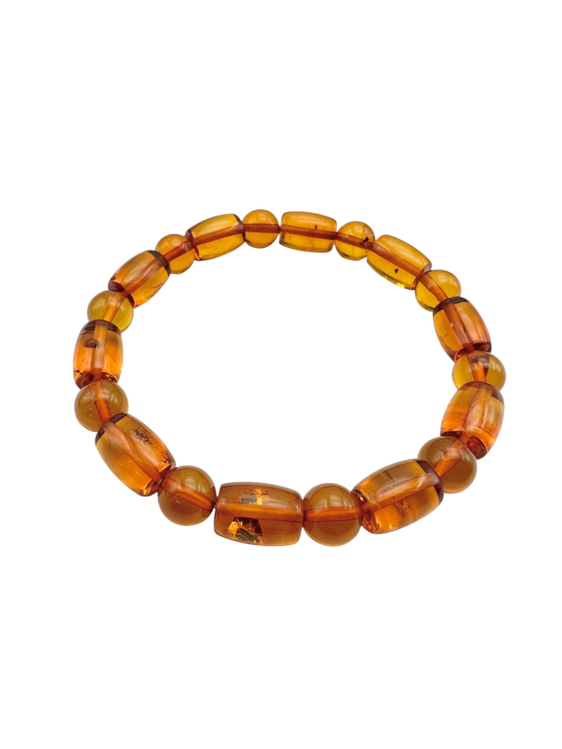 Bracelet made of polished genuine amber spheres / random piece - N/J001