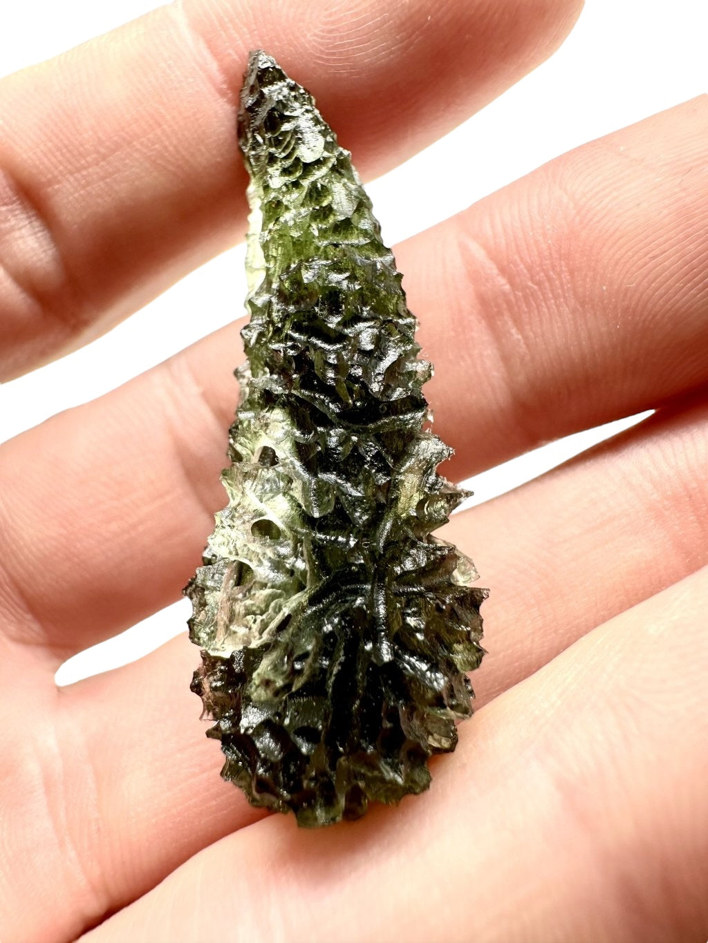Moldavite a forma di goccia