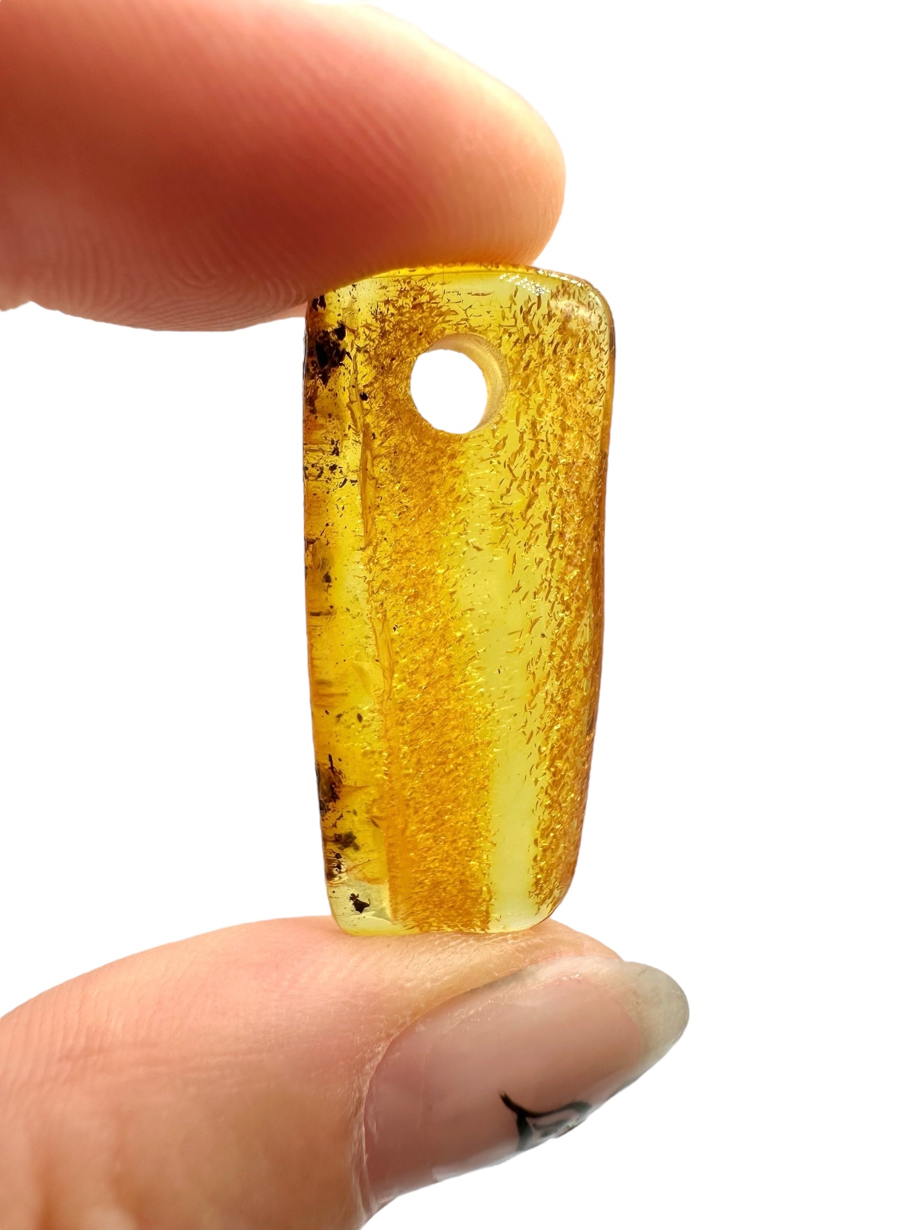 Amber with a drilled hole for hanging 1,8g – Lithuania - JND12