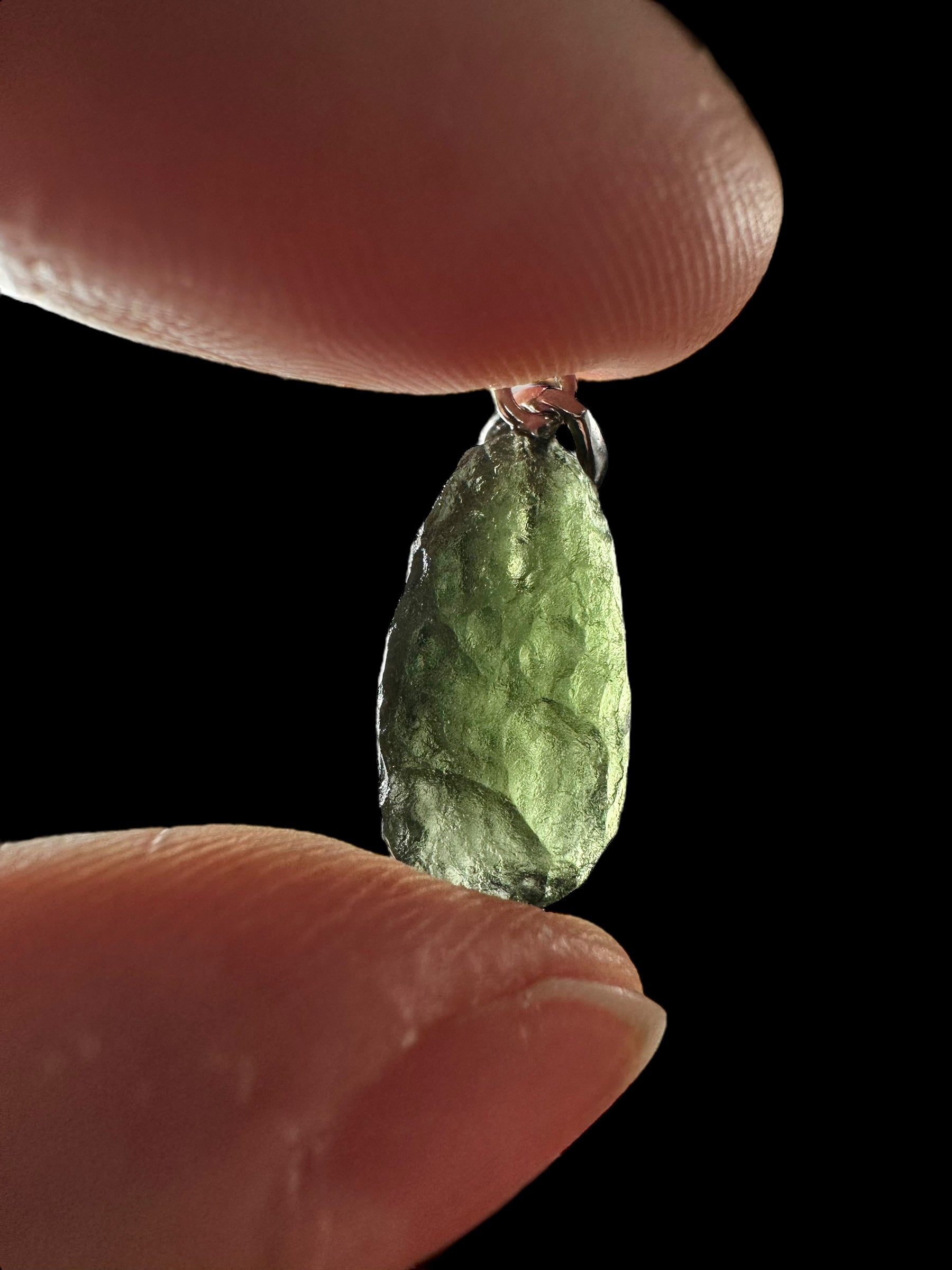 Silver moldavite pendant 1,3g - SP/V418