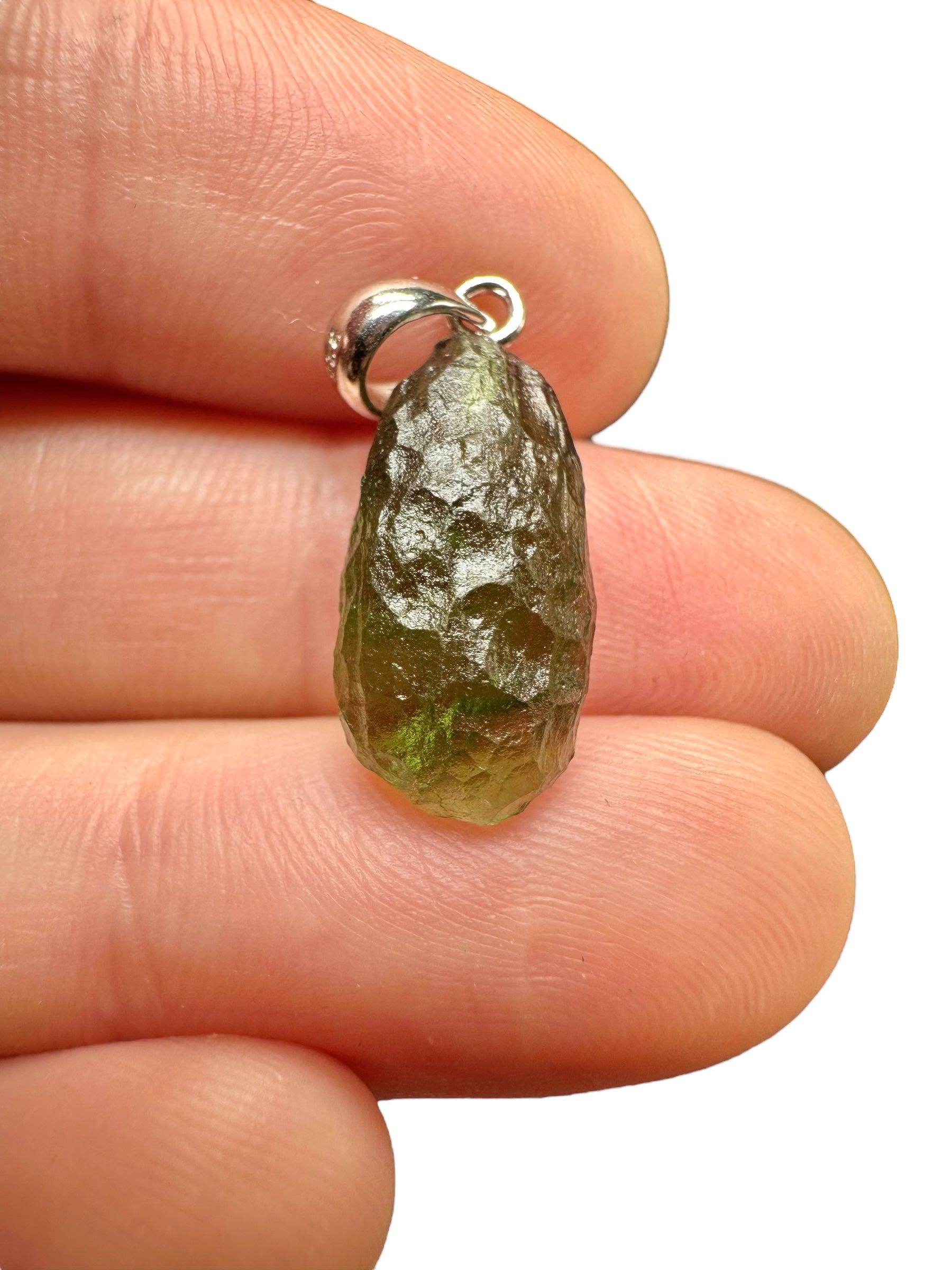 Silver moldavite pendant 1,3g