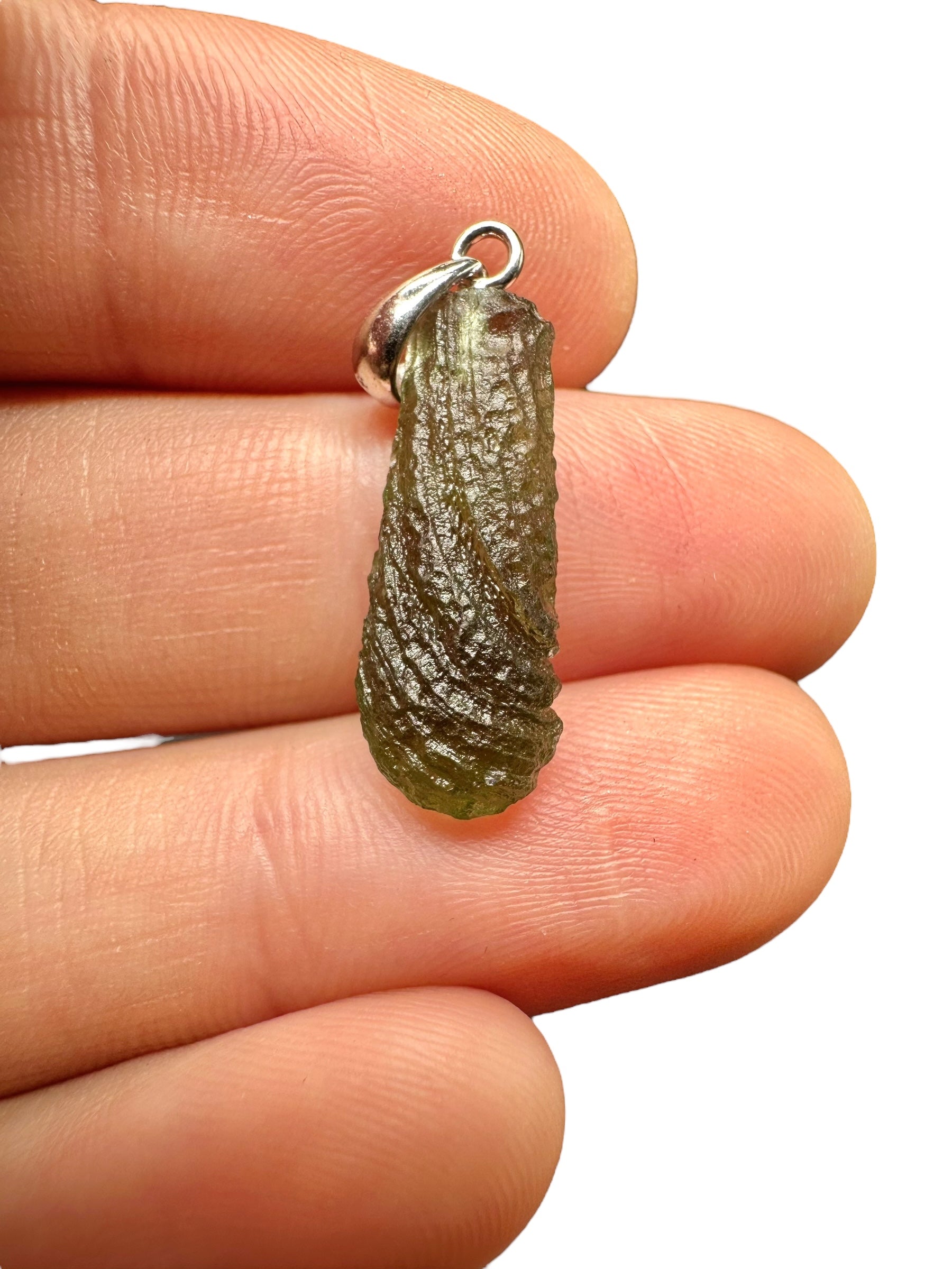 Silver moldavite pendant 1,2g