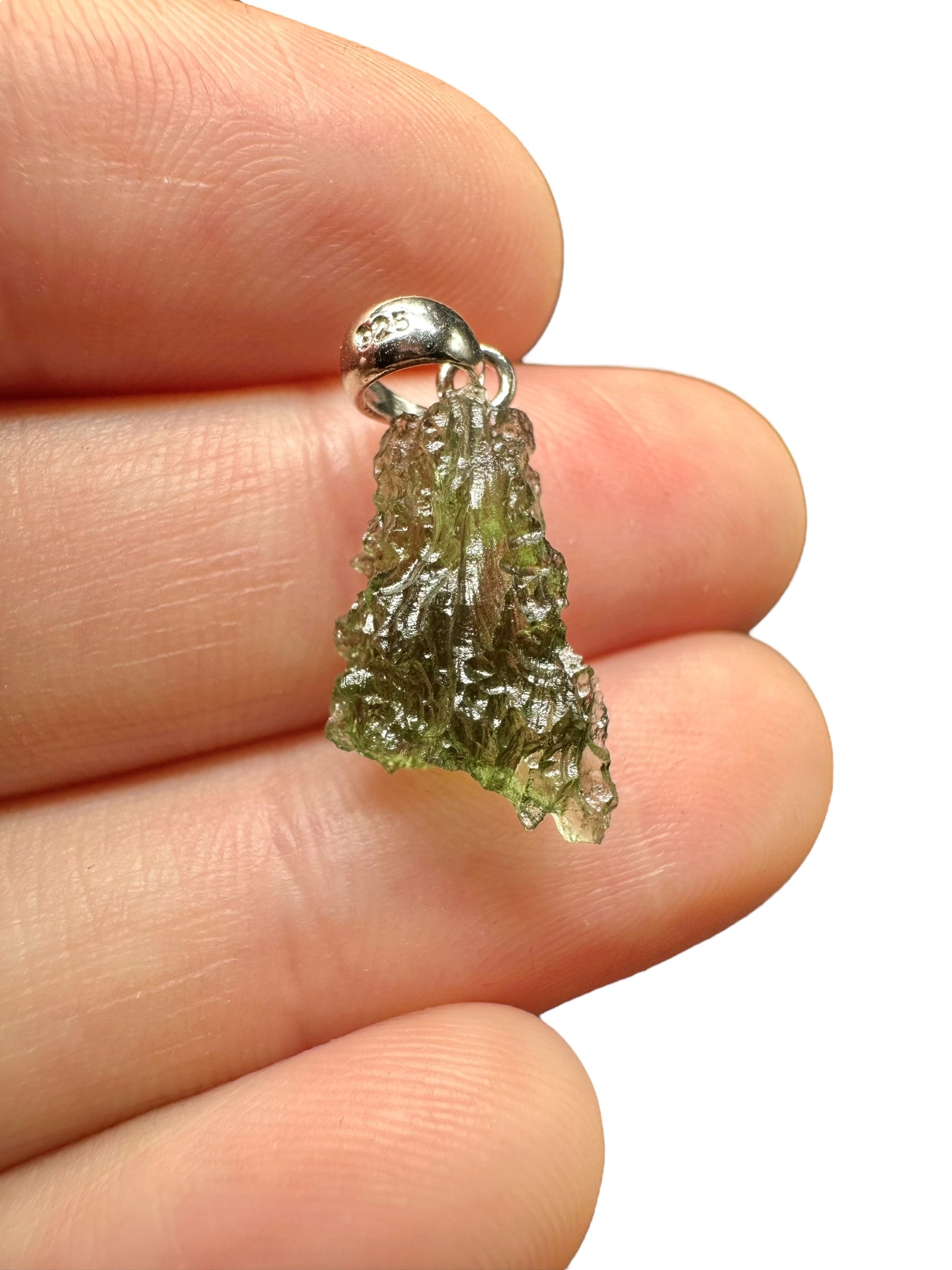 Silver moldavite pendant 1g - SP/V421
