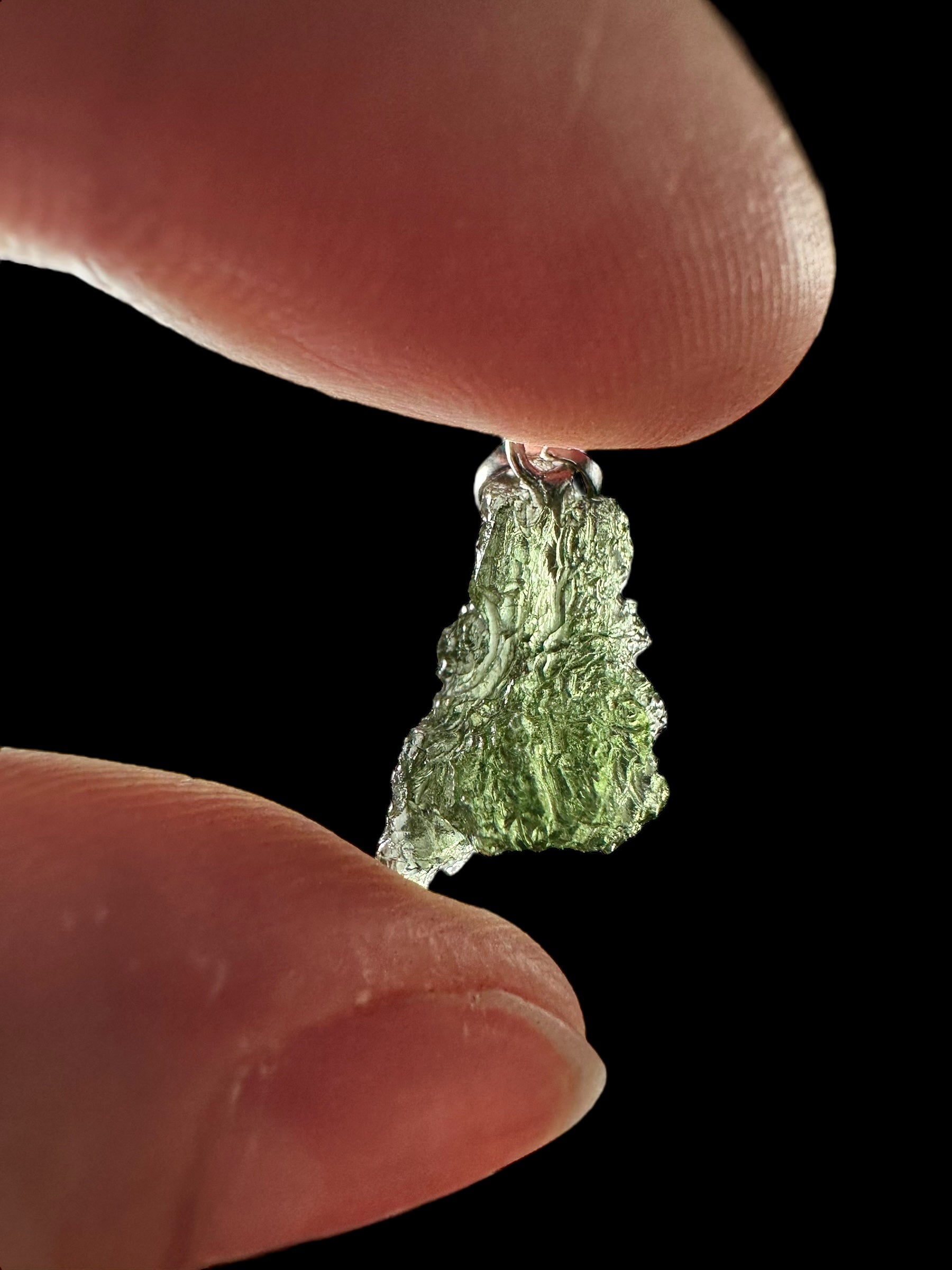 Silver moldavite pendant 1g - SP/V421