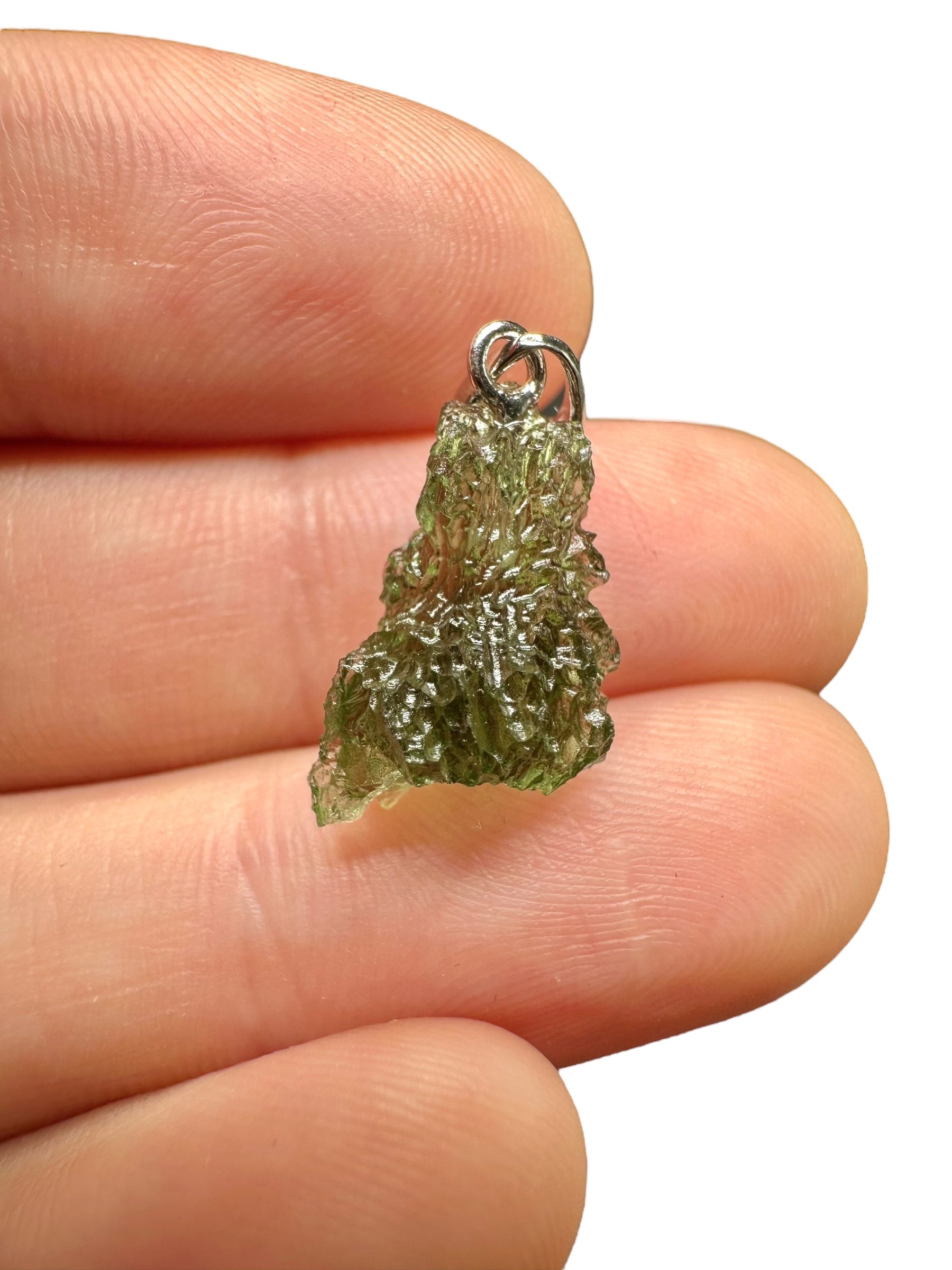 Silver moldavite pendant 1g