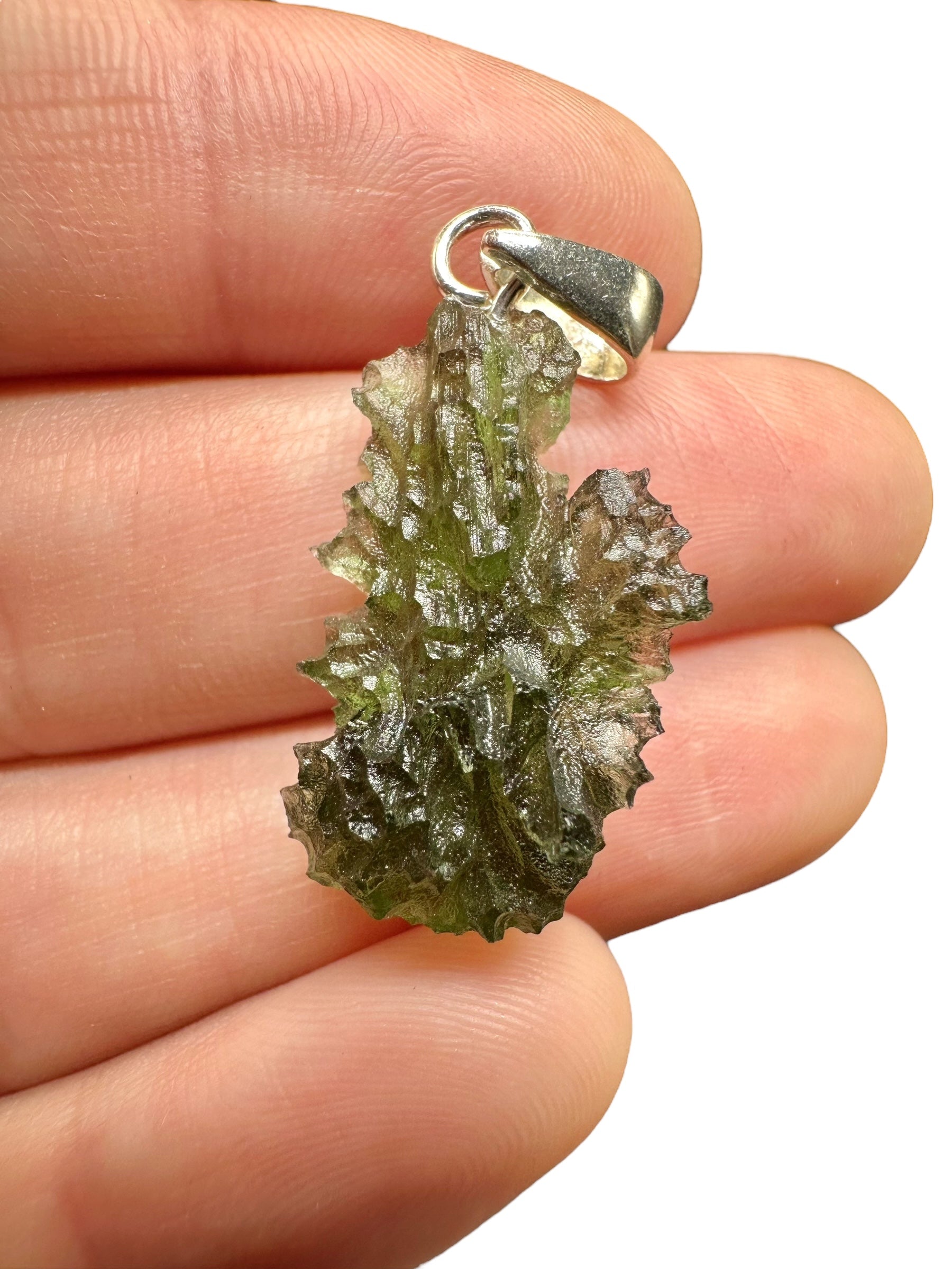 Silver moldavite pendant 2,9g