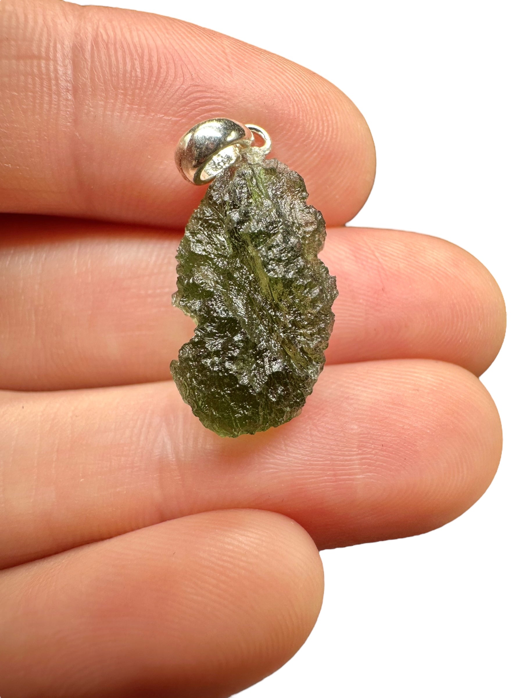 Silver moldavite pendant 2,3g