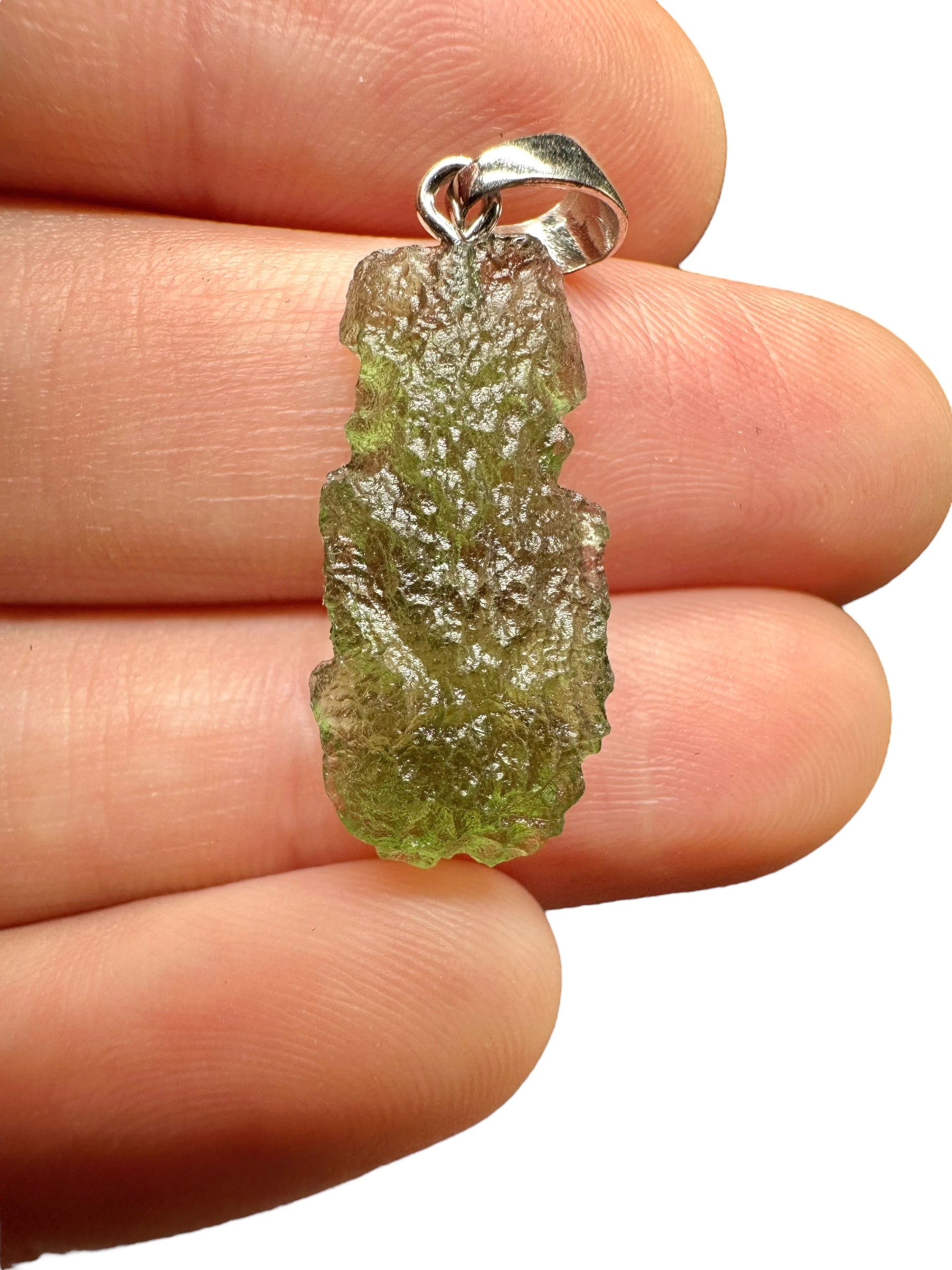 Silver moldavite pendant 1,7g