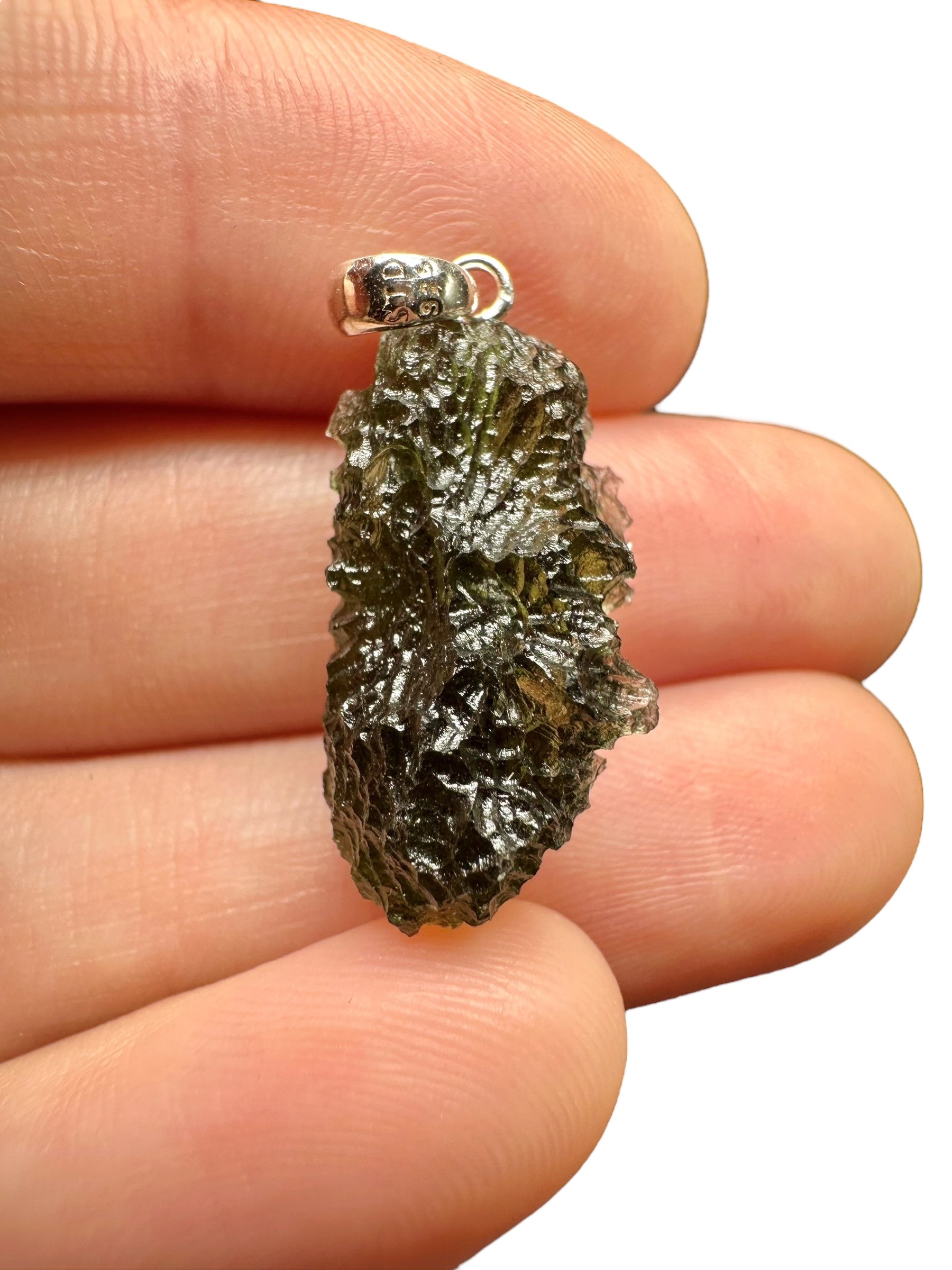 Silver moldavite pendant 2,7g