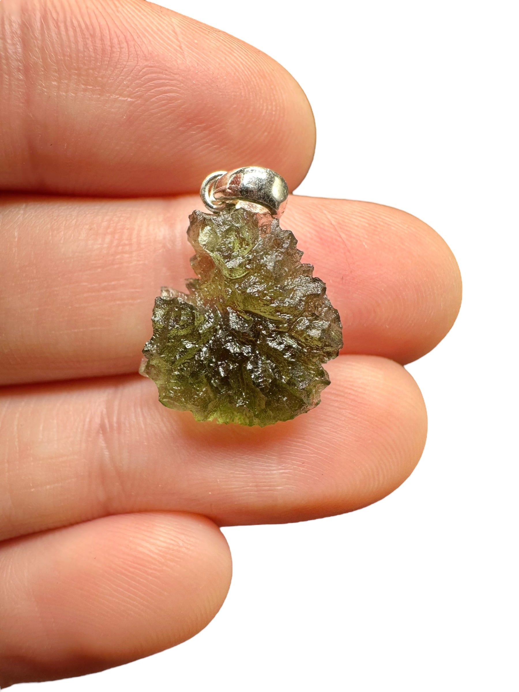 Silver moldavite pendant 1,6g