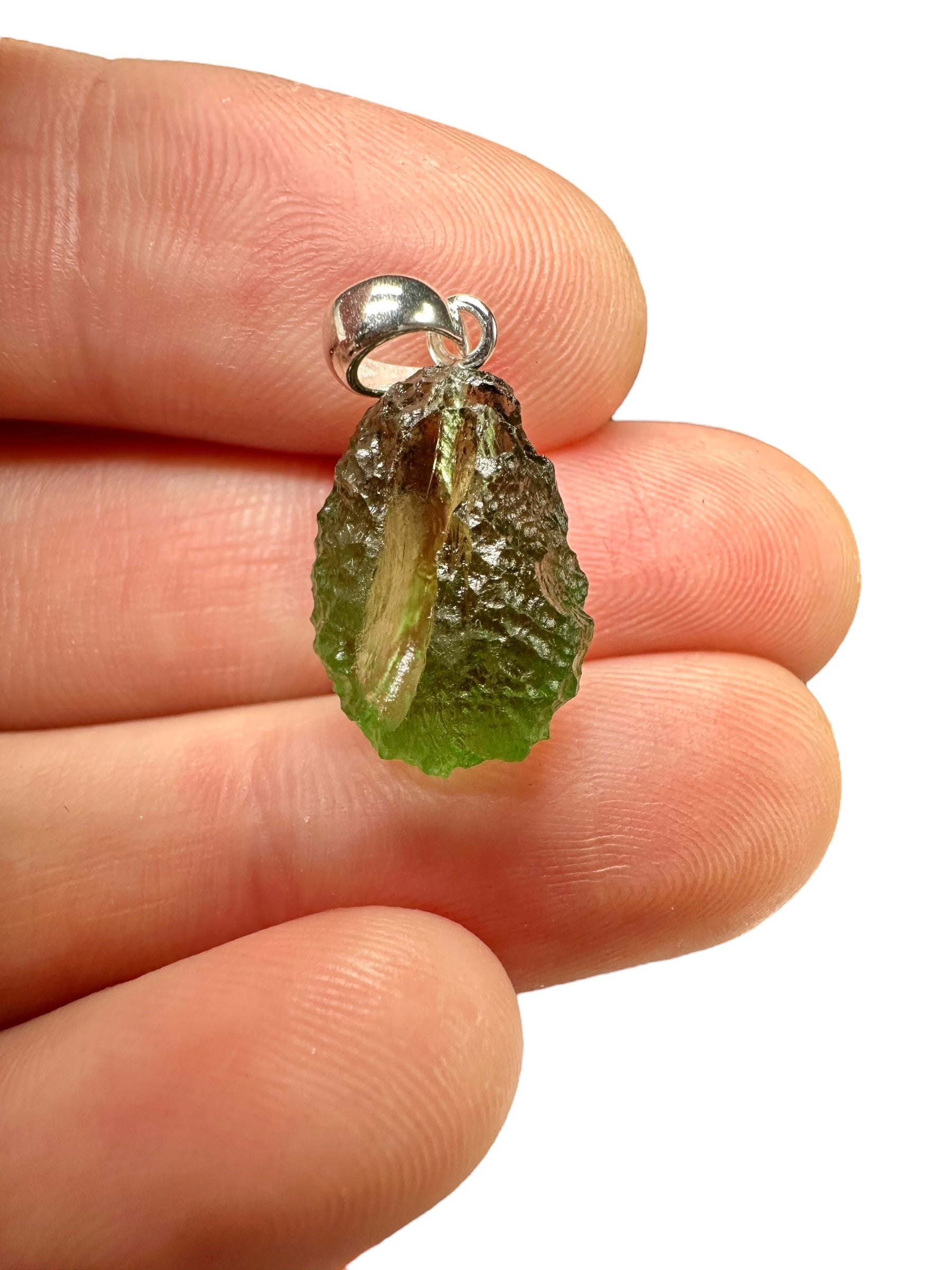 Silver moldavite pendant 1,6g - SP/V431