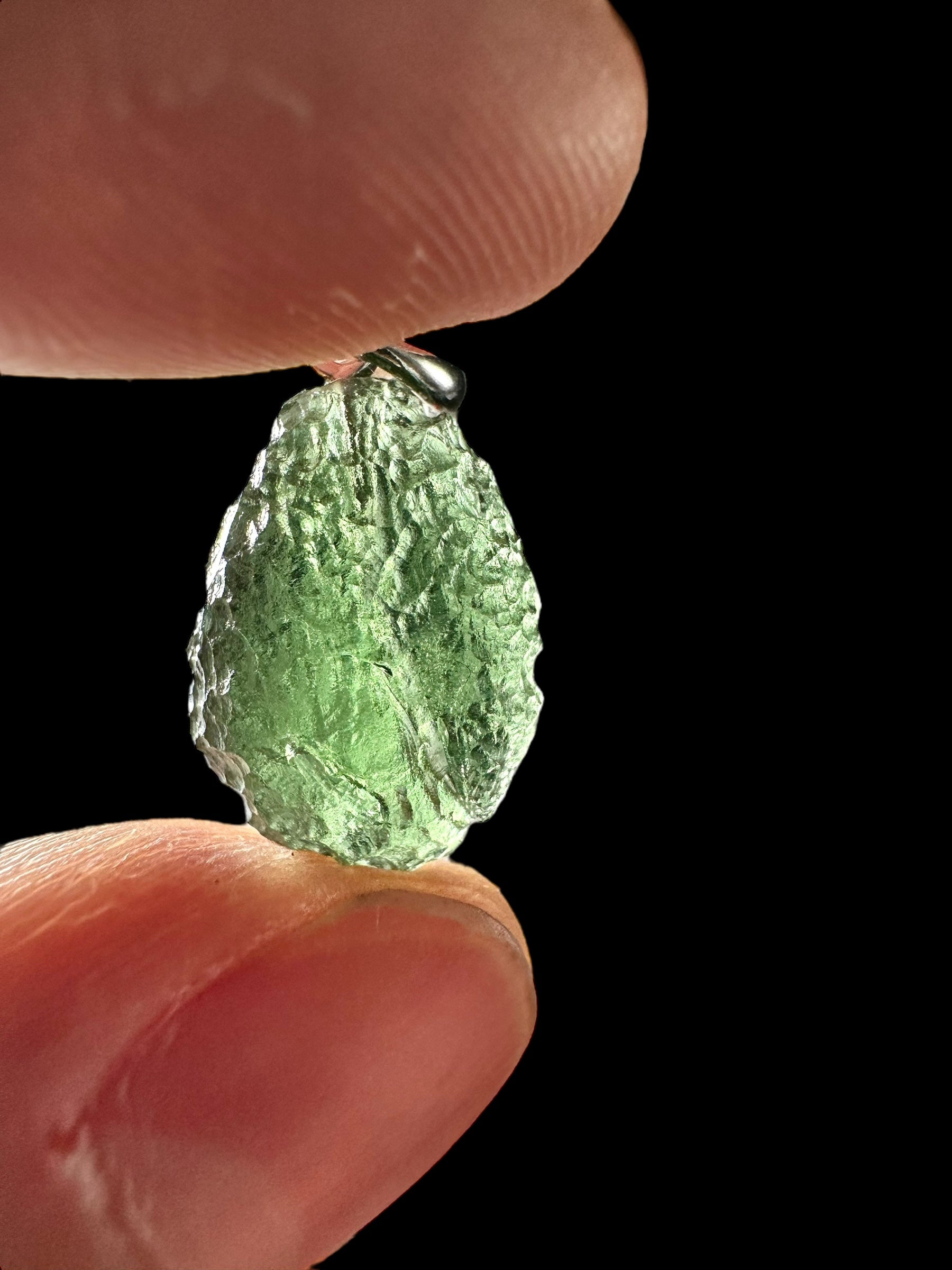 Silver moldavite pendant 1,6g - SP/V431