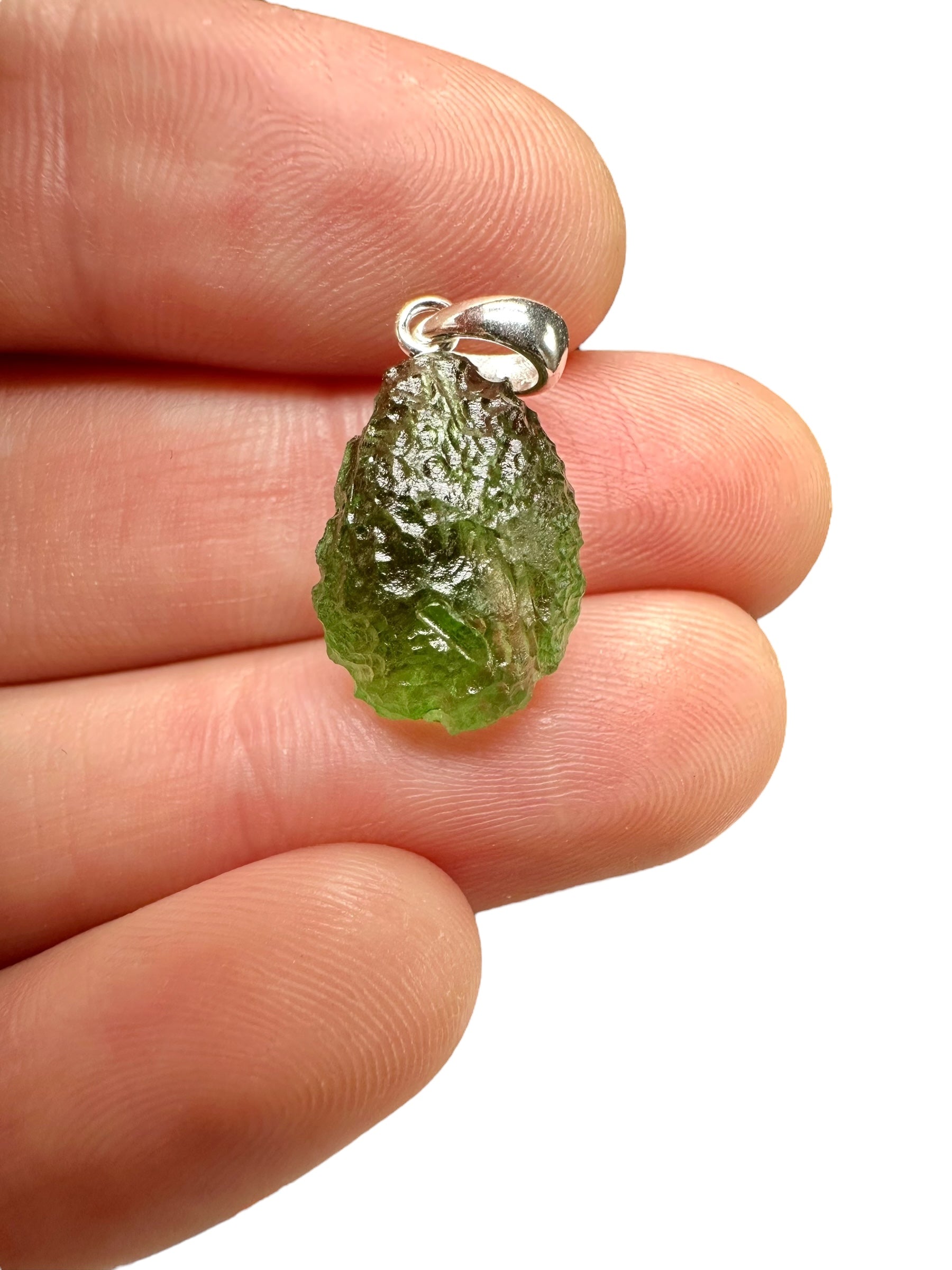 Silver moldavite pendant 1,6g