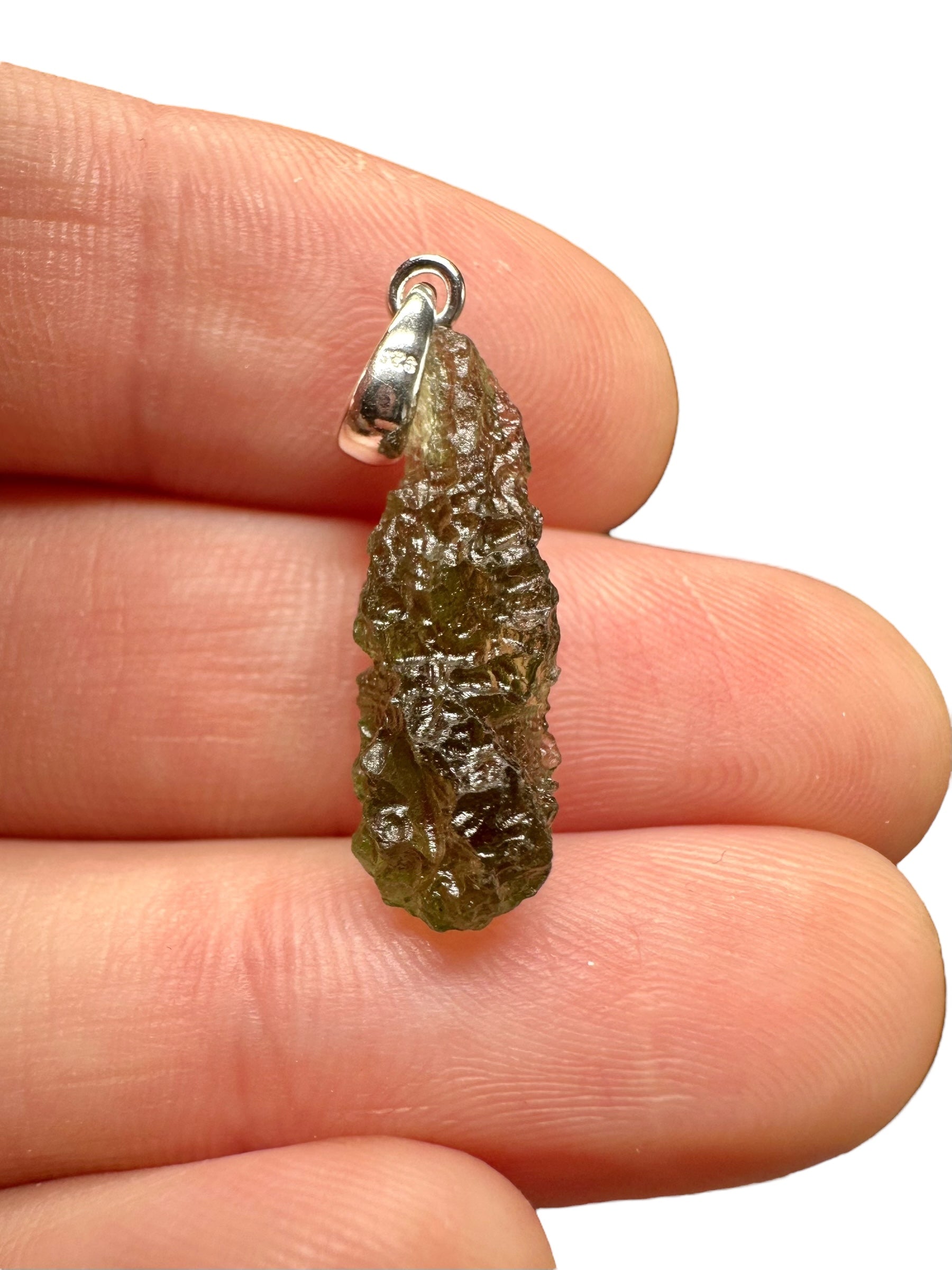 Silver moldavite pendant 1,3g - SP/V433