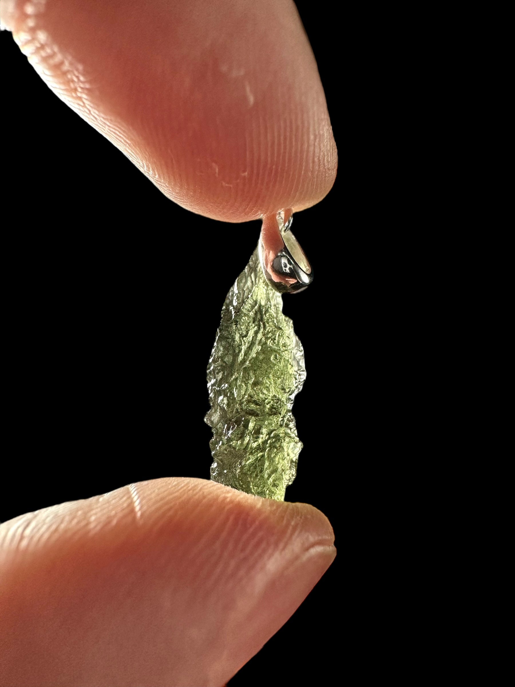 Silver moldavite pendant 1,3g - SP/V433