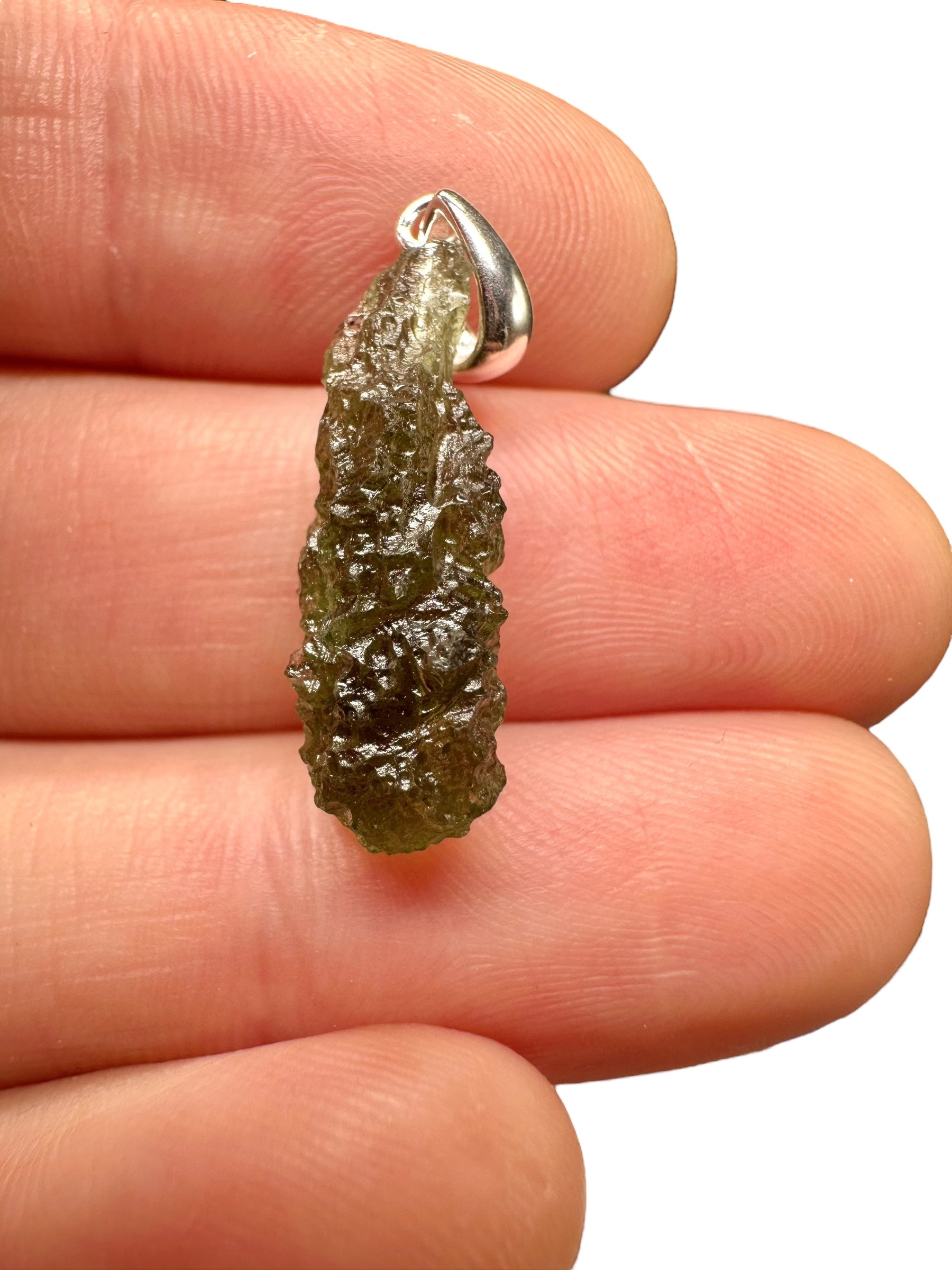 Silver moldavite pendant 1,3g