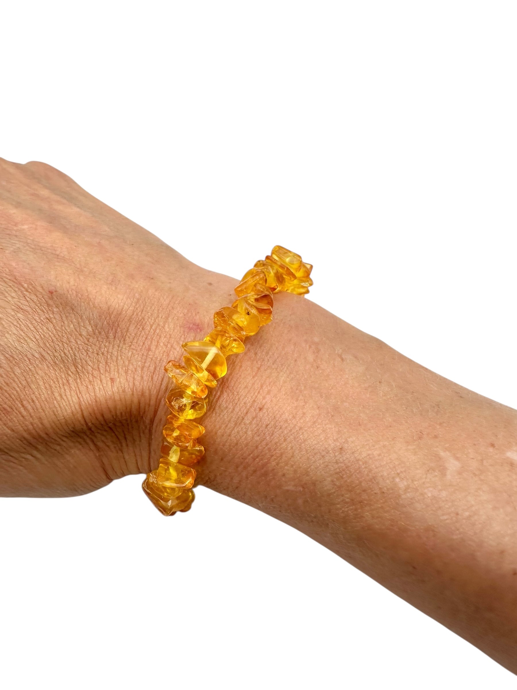 Bracelet made of tumbled genuine amber / light – random piece - N/J002