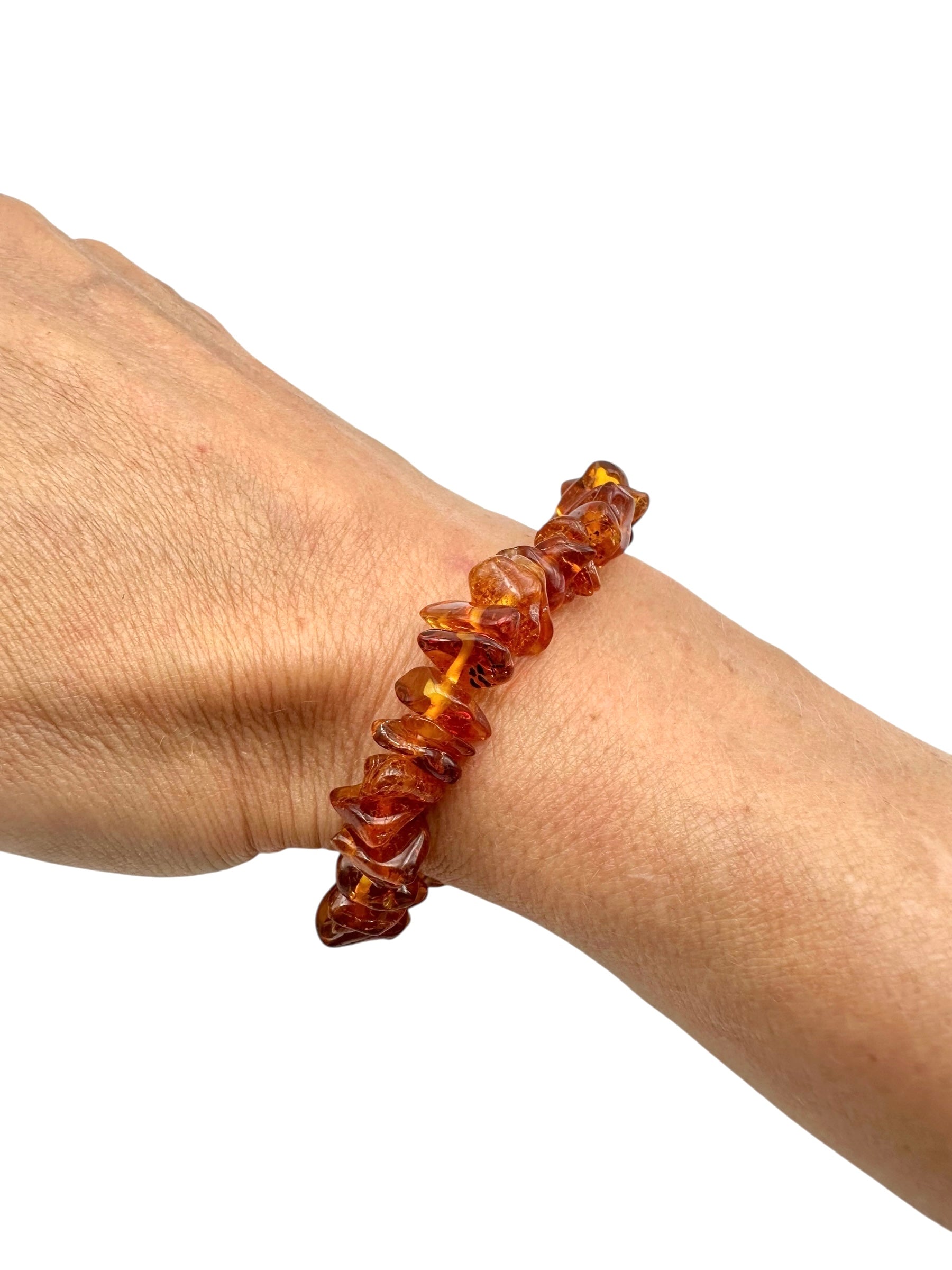 Bracelet made of tumbled genuine amber / dark – random piece - N/J003