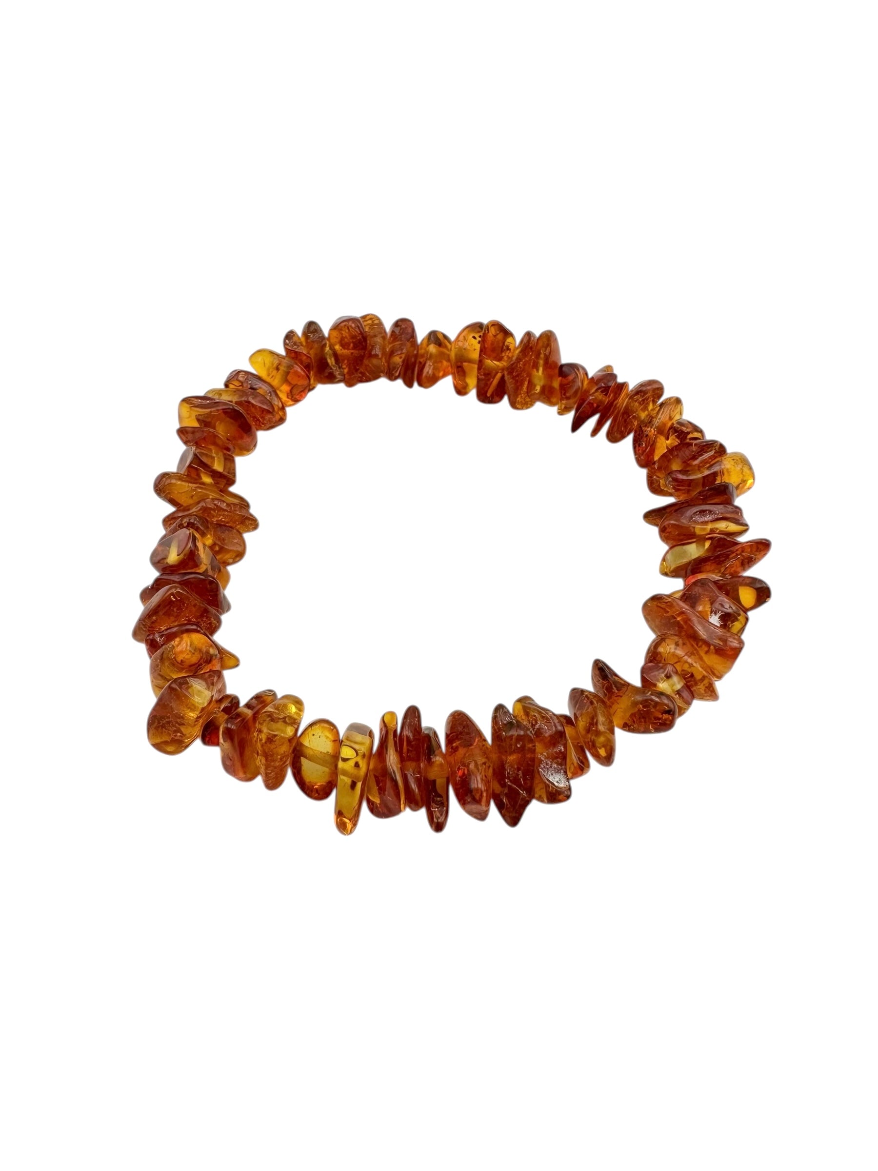 Bracelet made of tumbled genuine amber / dark – random piece - N/J003