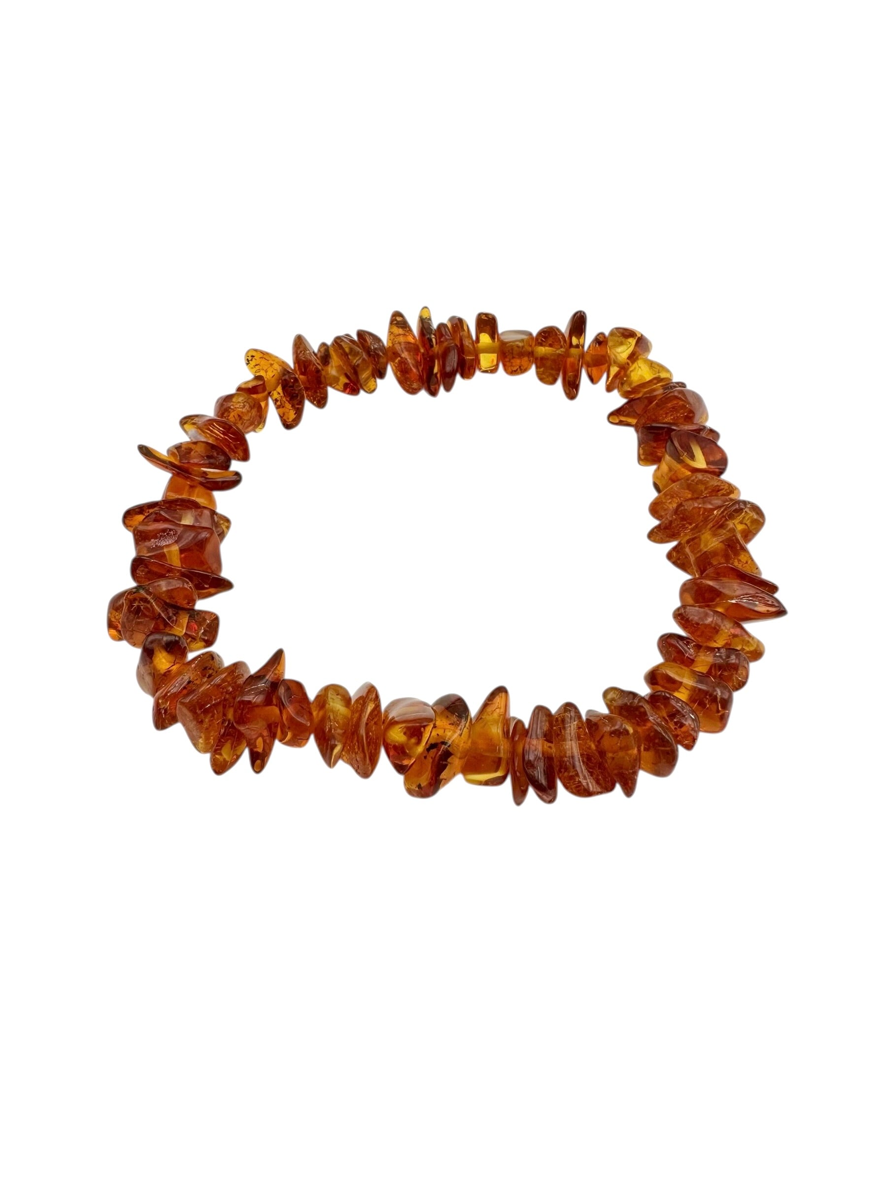 Bracelet made of tumbled genuine amber / dark – random piece - N/J003