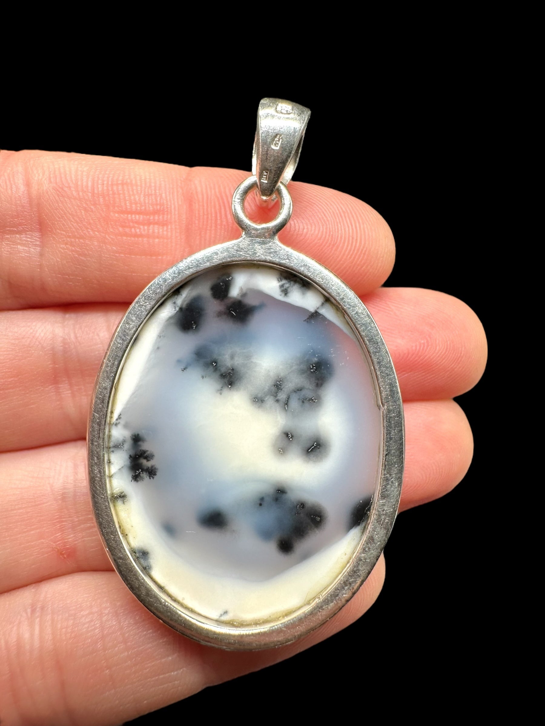 Silver pendant made of dendritic opal - FP003
