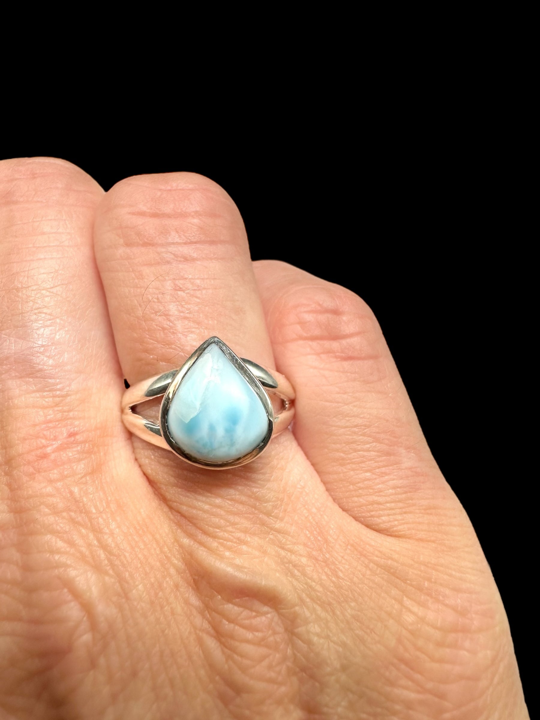 Silver ring made of larimar - FP031