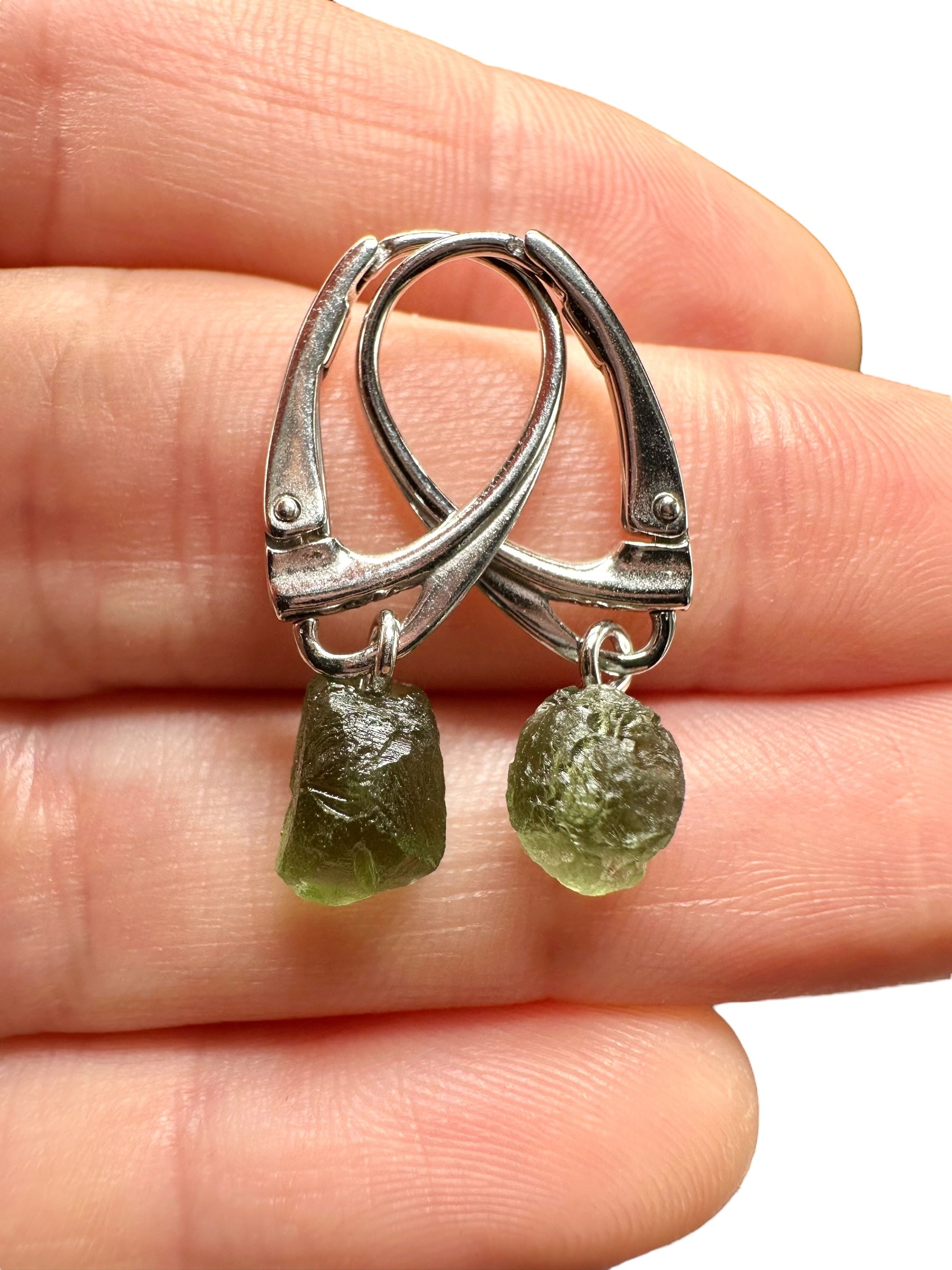 Silver moldavite earrings 1,9g - SN/V015