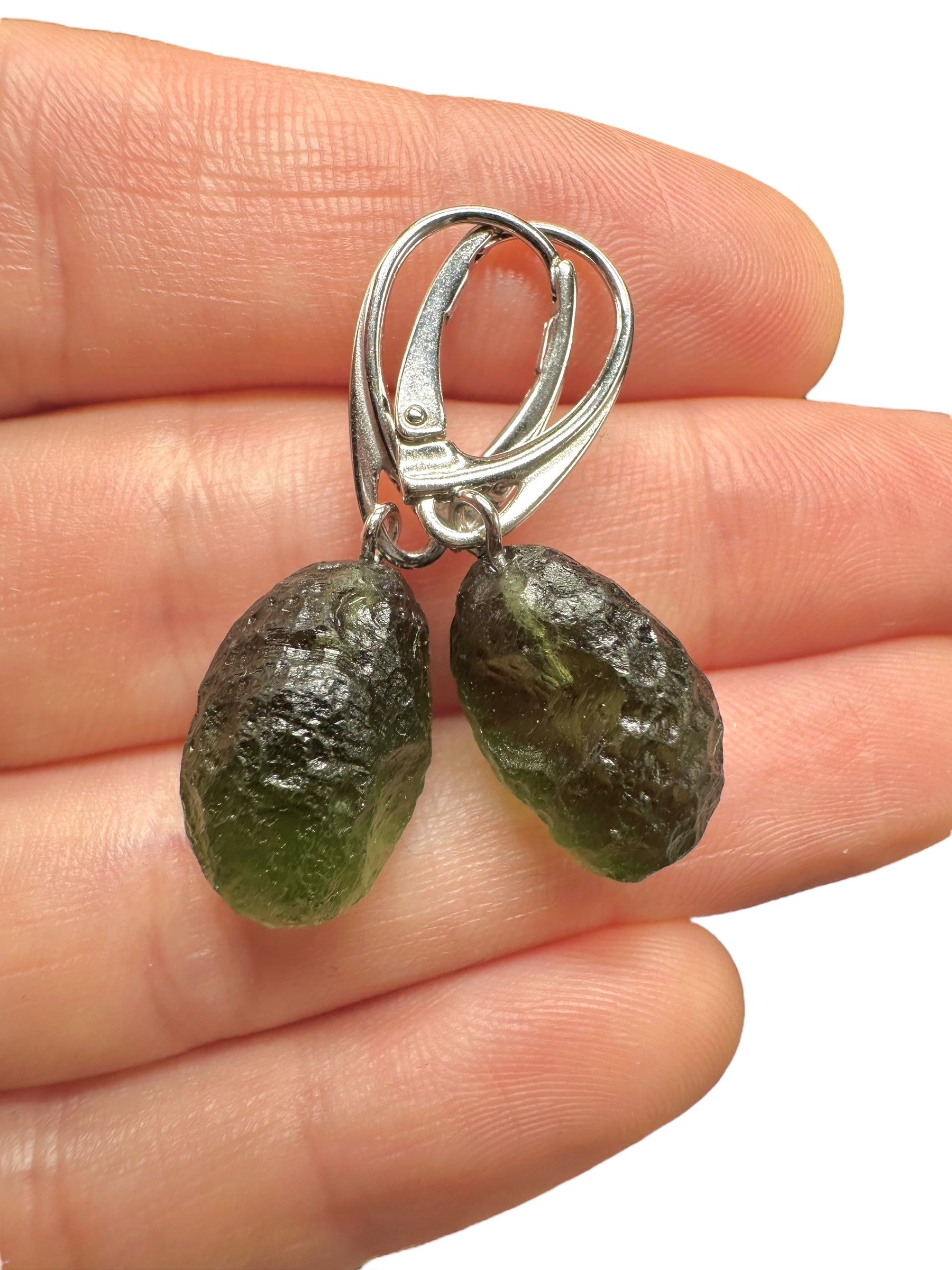 Silver moldavite earrings 5,2g - SN/V020