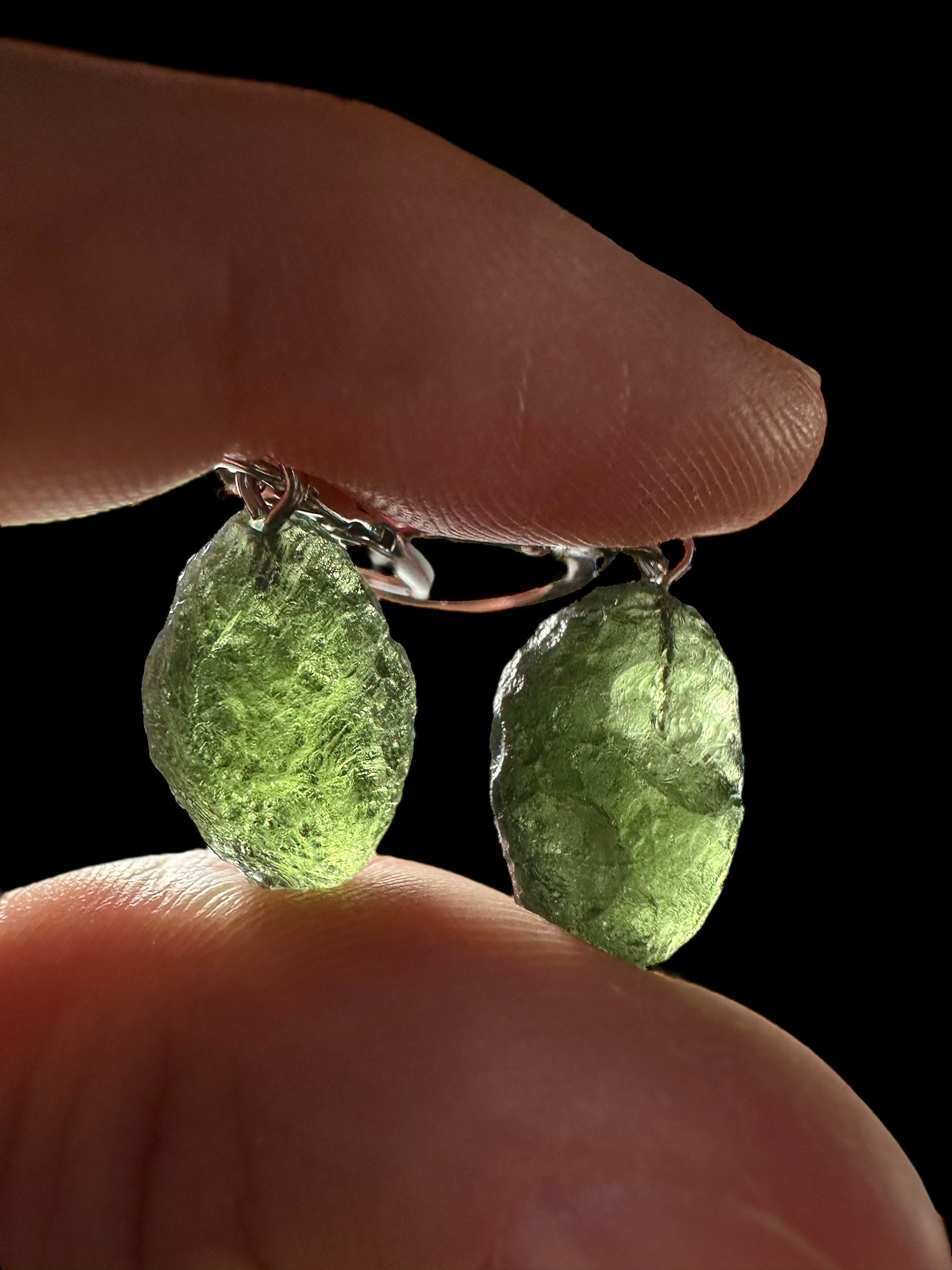 Silver moldavite earrings 5,2g - SN/V020
