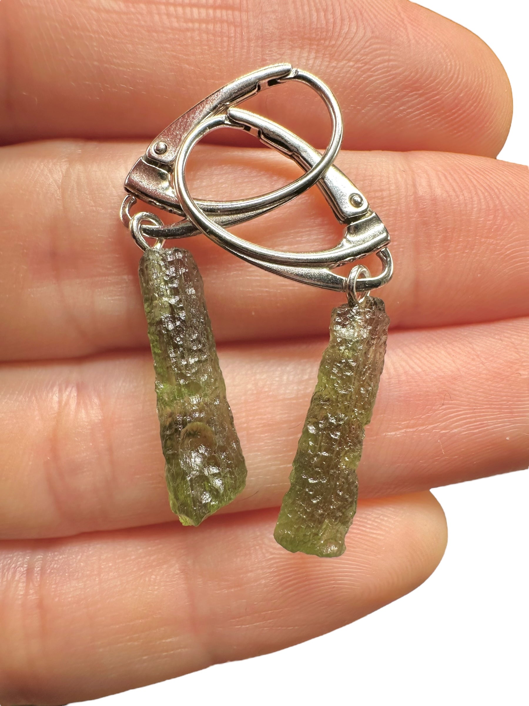 Silver moldavite earrings 2,4g - SN/V021