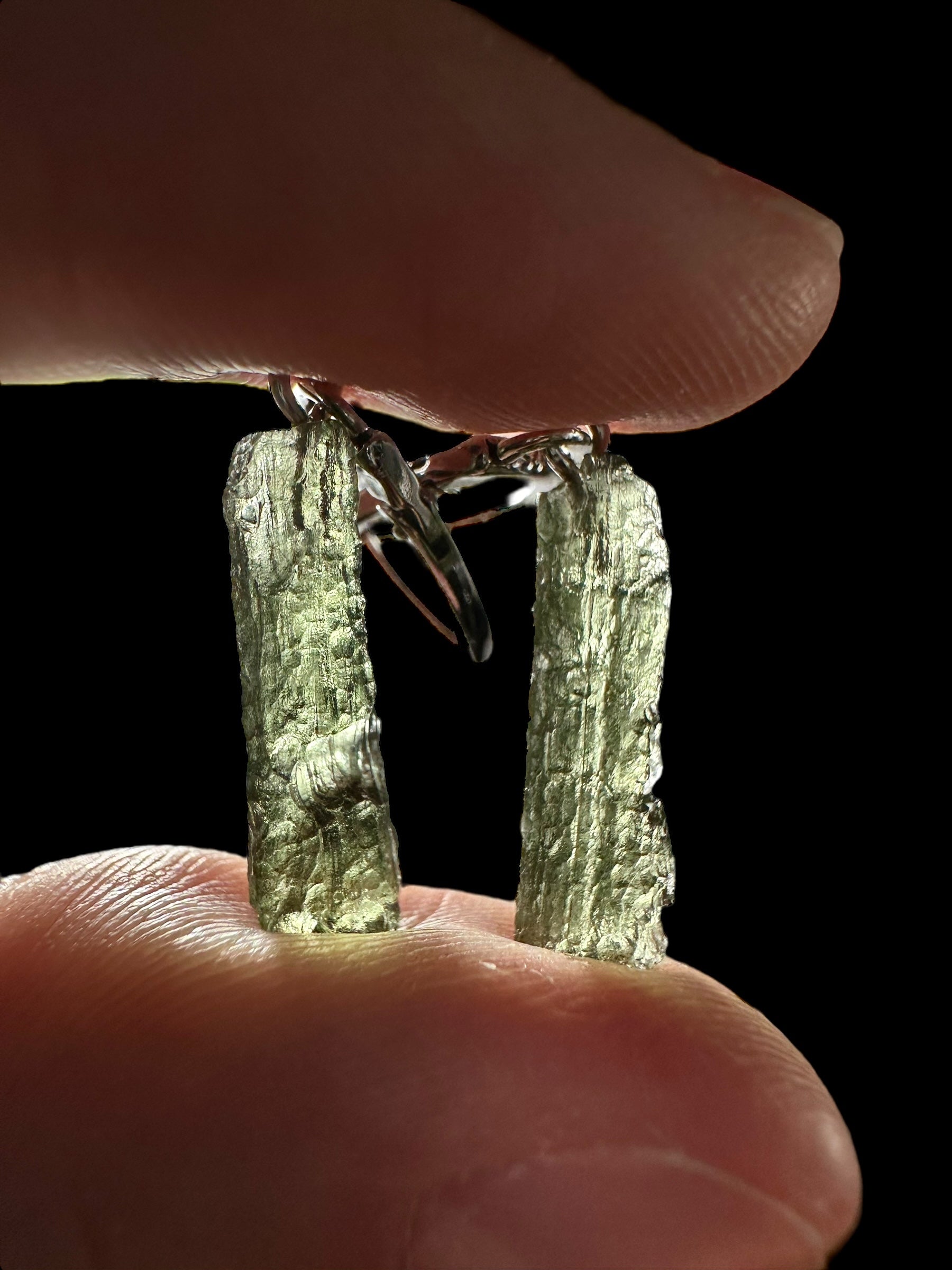 Silver moldavite earrings 2,4g - SN/V021