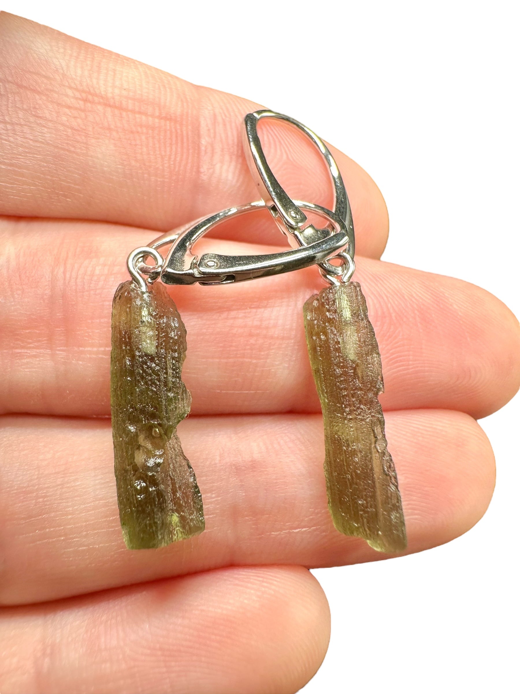 Silver moldavite earrings 2,4g - SN/V026