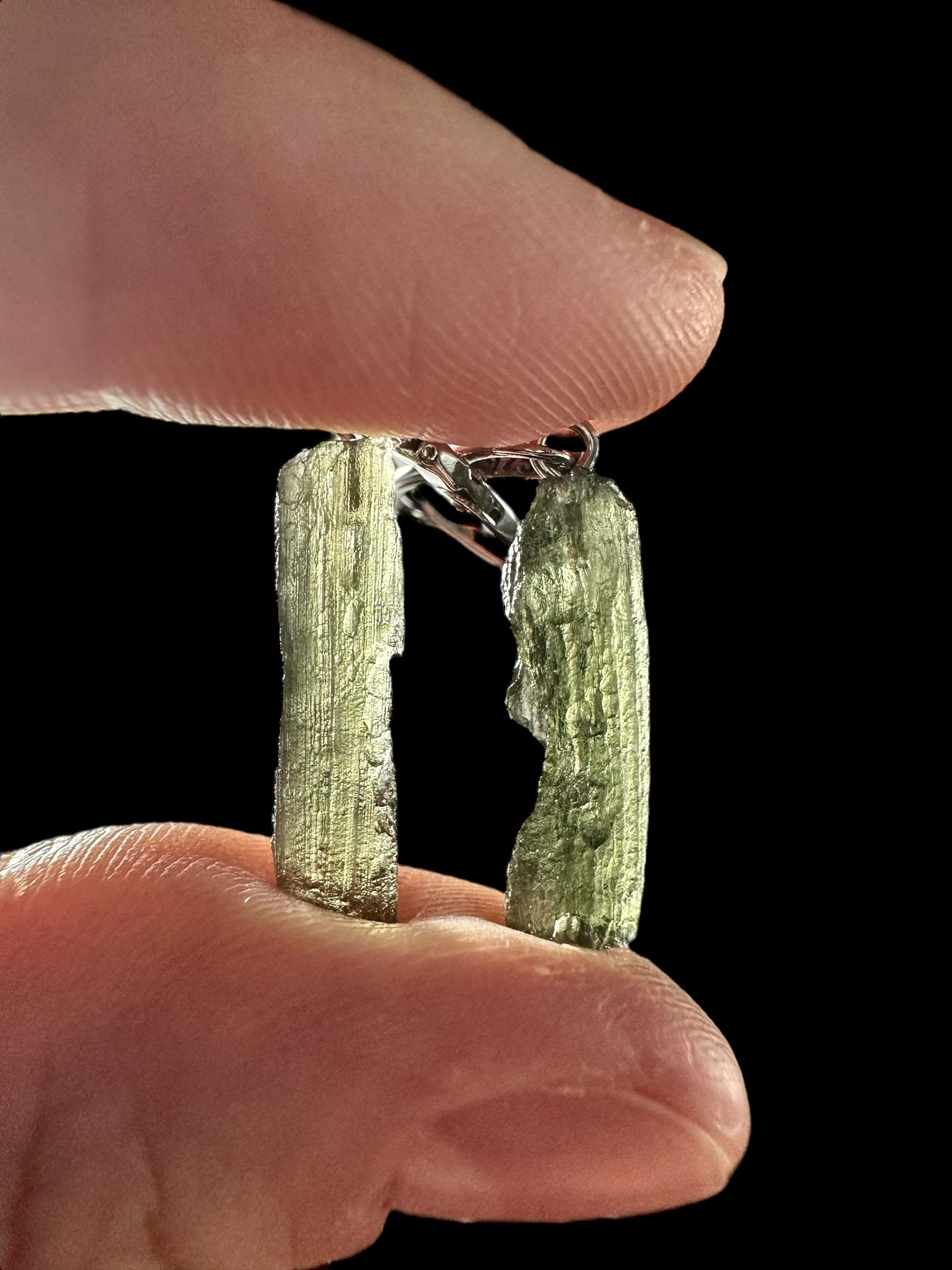 Silver moldavite earrings 2,4g - SN/V026