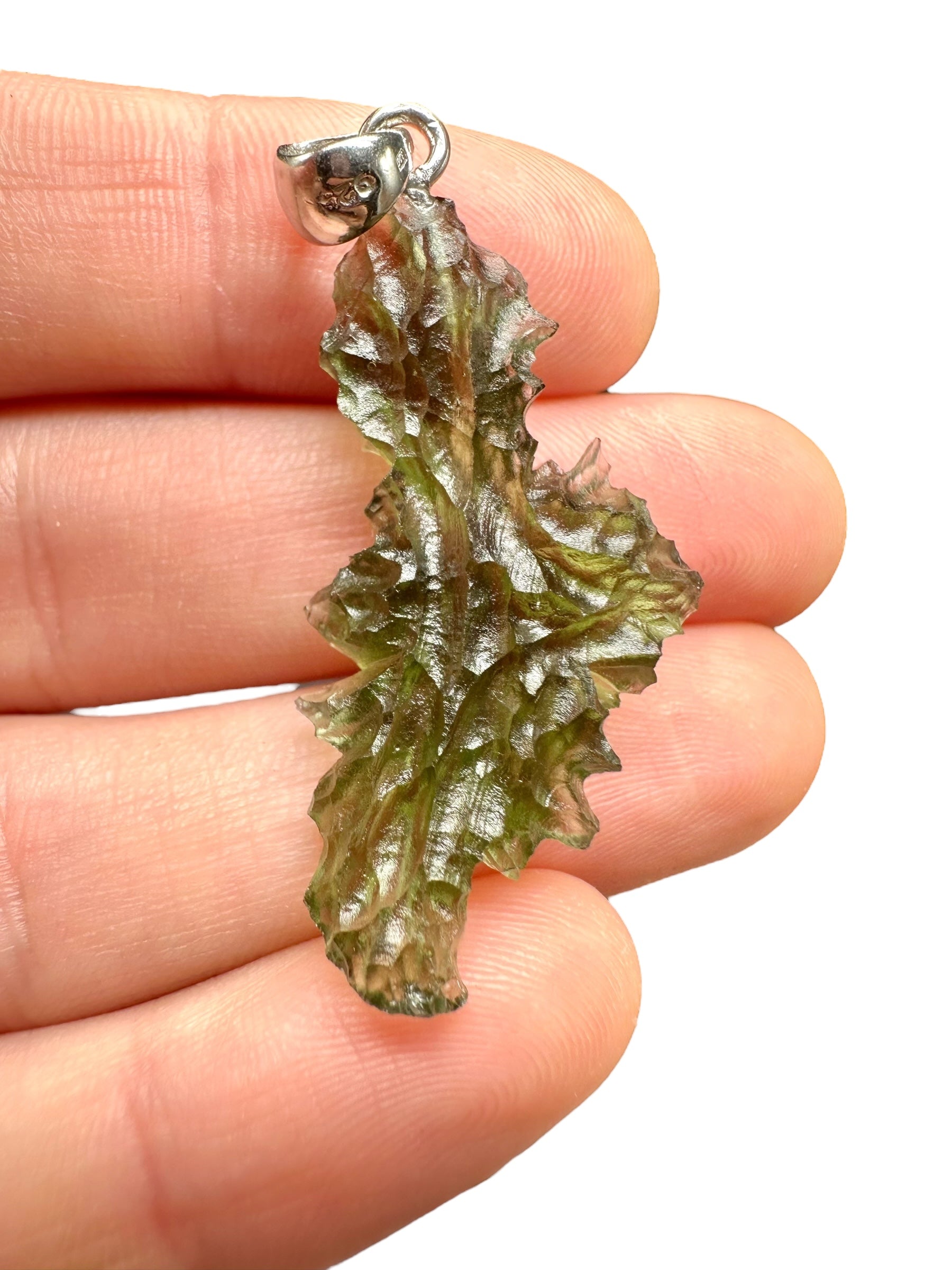 Silver moldavite pendant 3,7g from Besednice Jezkovna - SP/V438