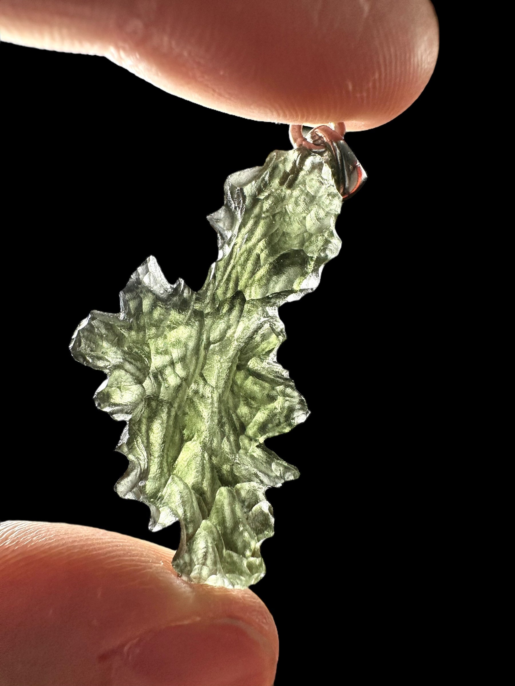 Silver moldavite pendant 3,7g from Besednice Jezkovna - SP/V438