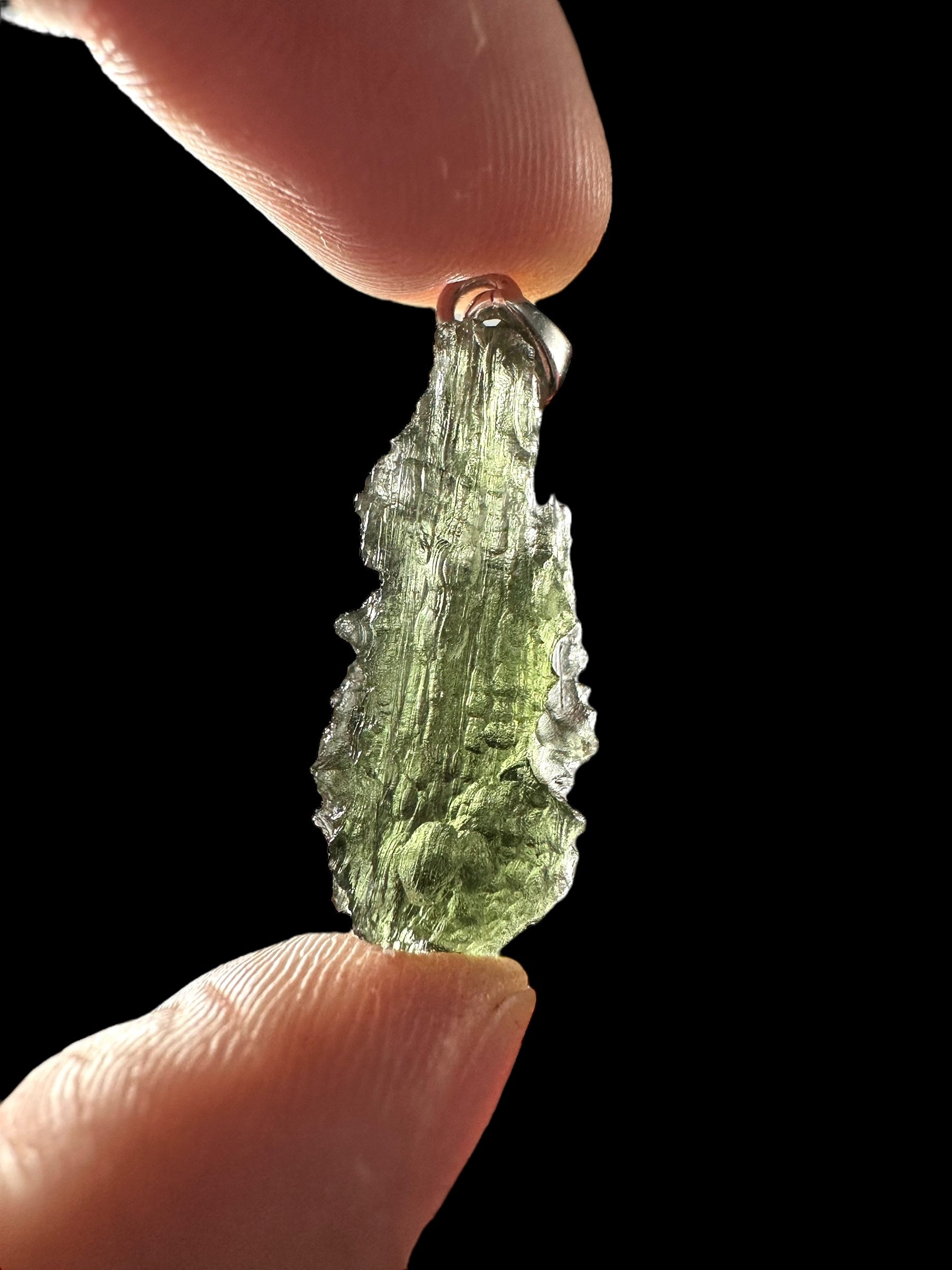 Silver moldavite pendant 3g - SP/V440