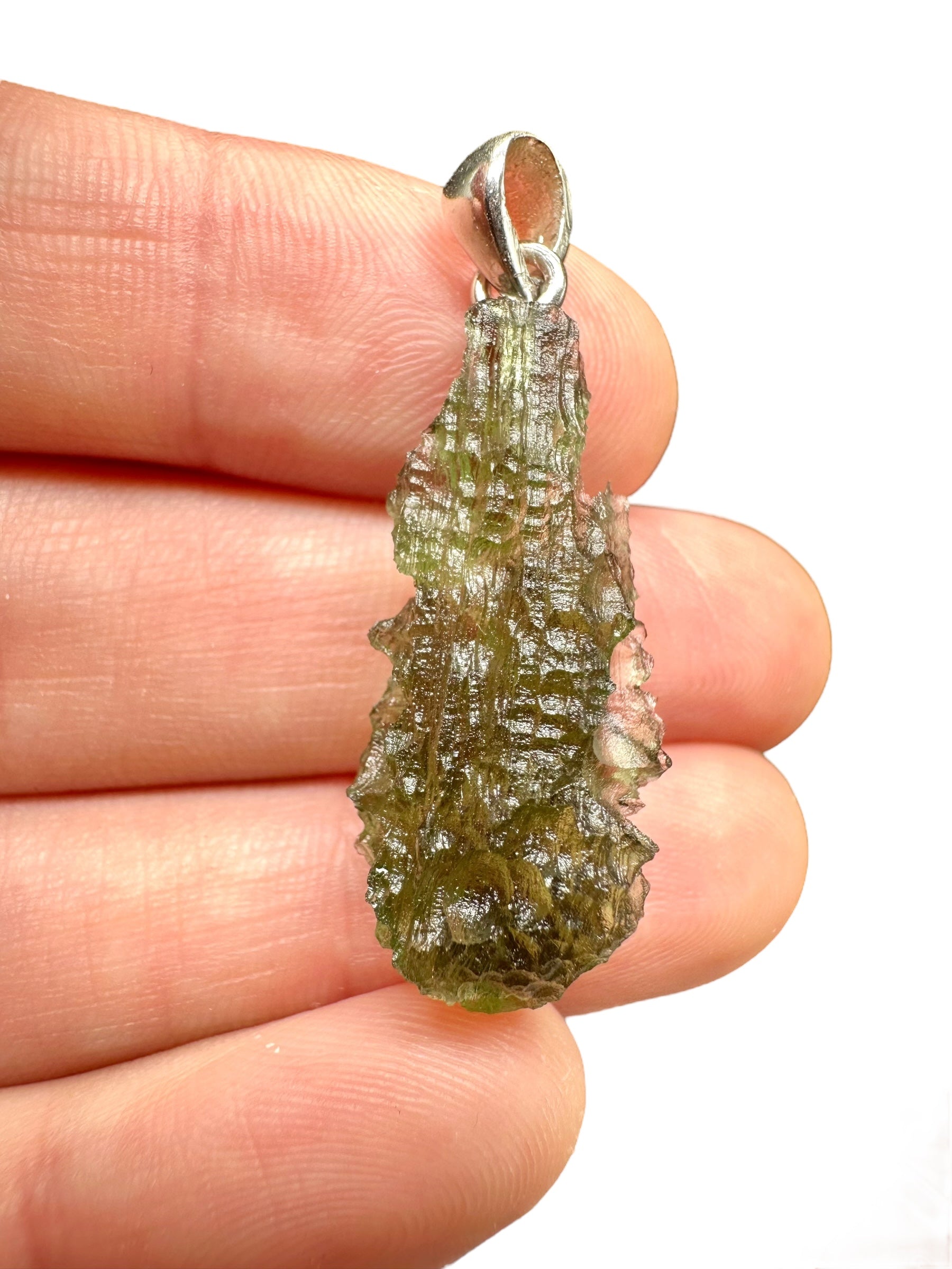 Silver moldavite pendant 3g