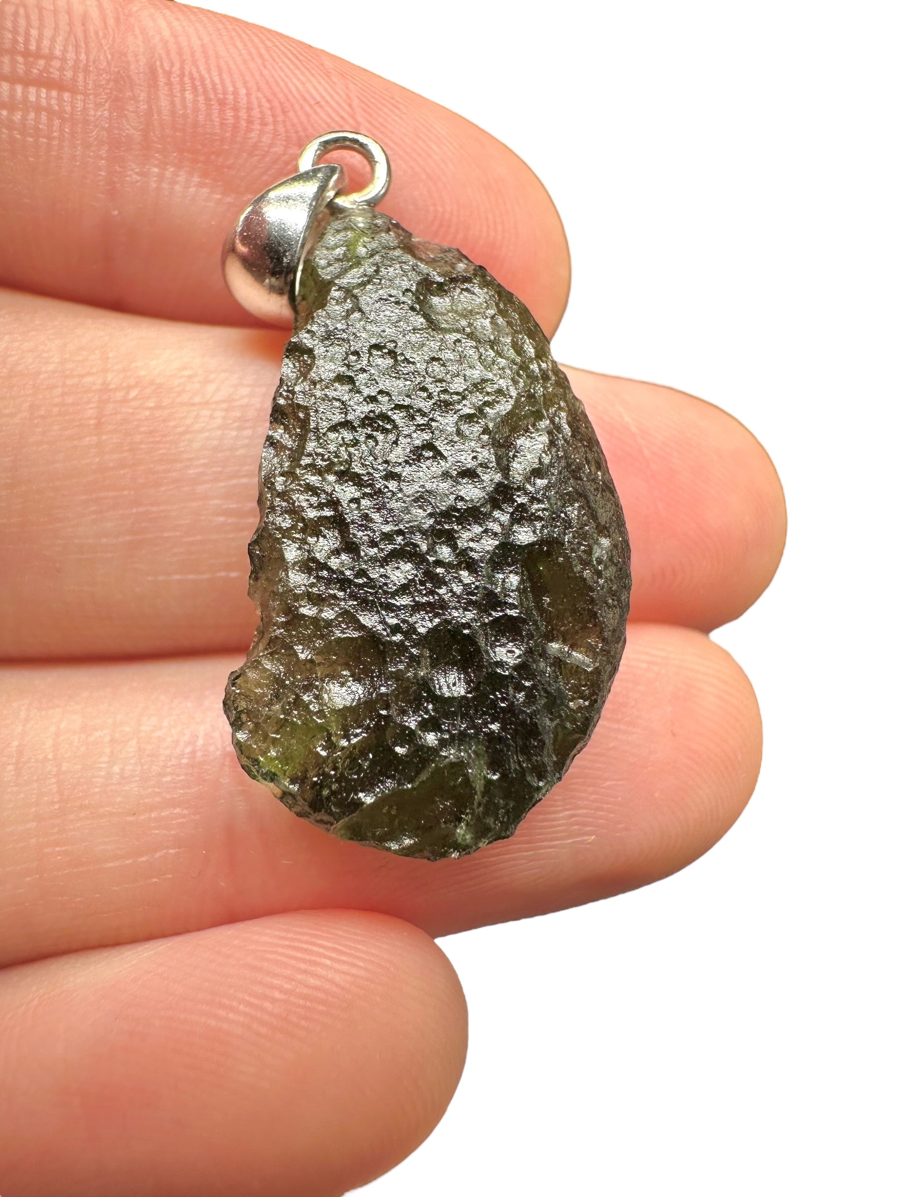 Silver moldavite pendant 3,6g