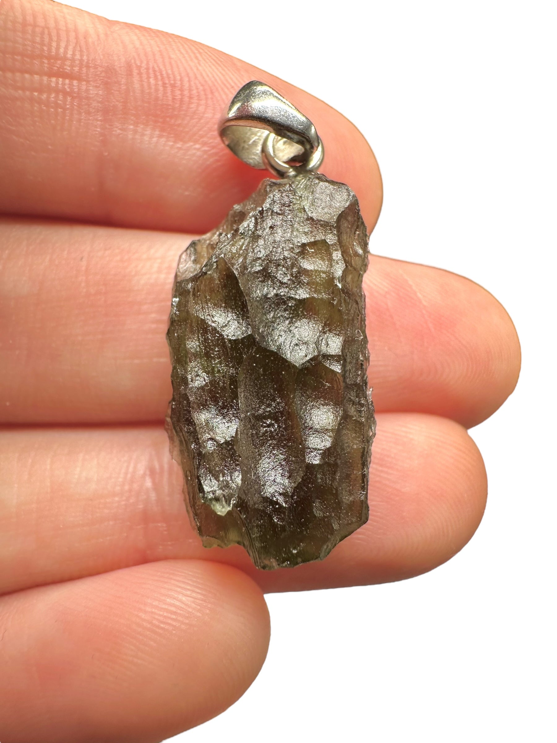 Silver moldavite pendant 3,4g